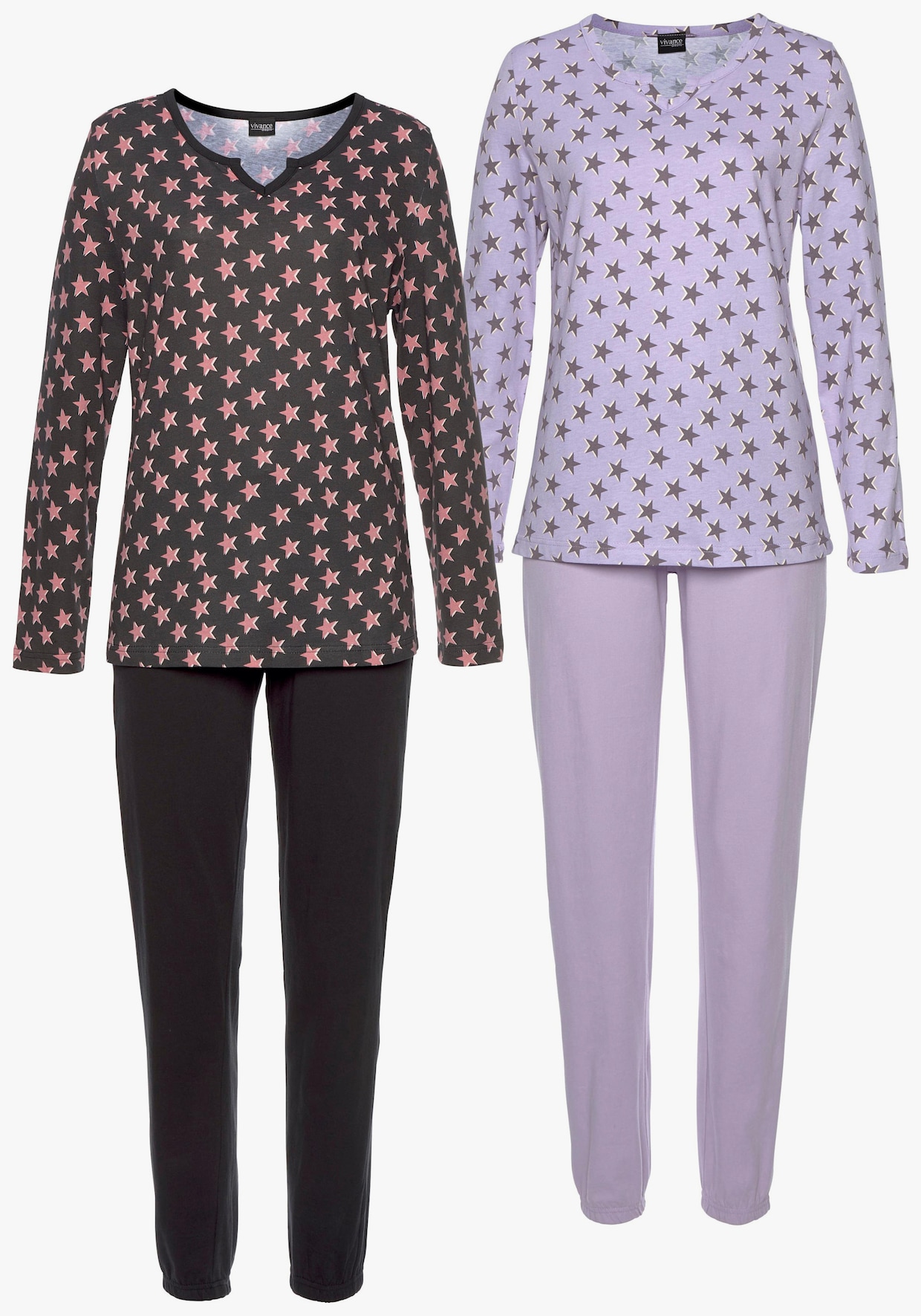 Vivance Dreams Pyjama - lila, zwart
