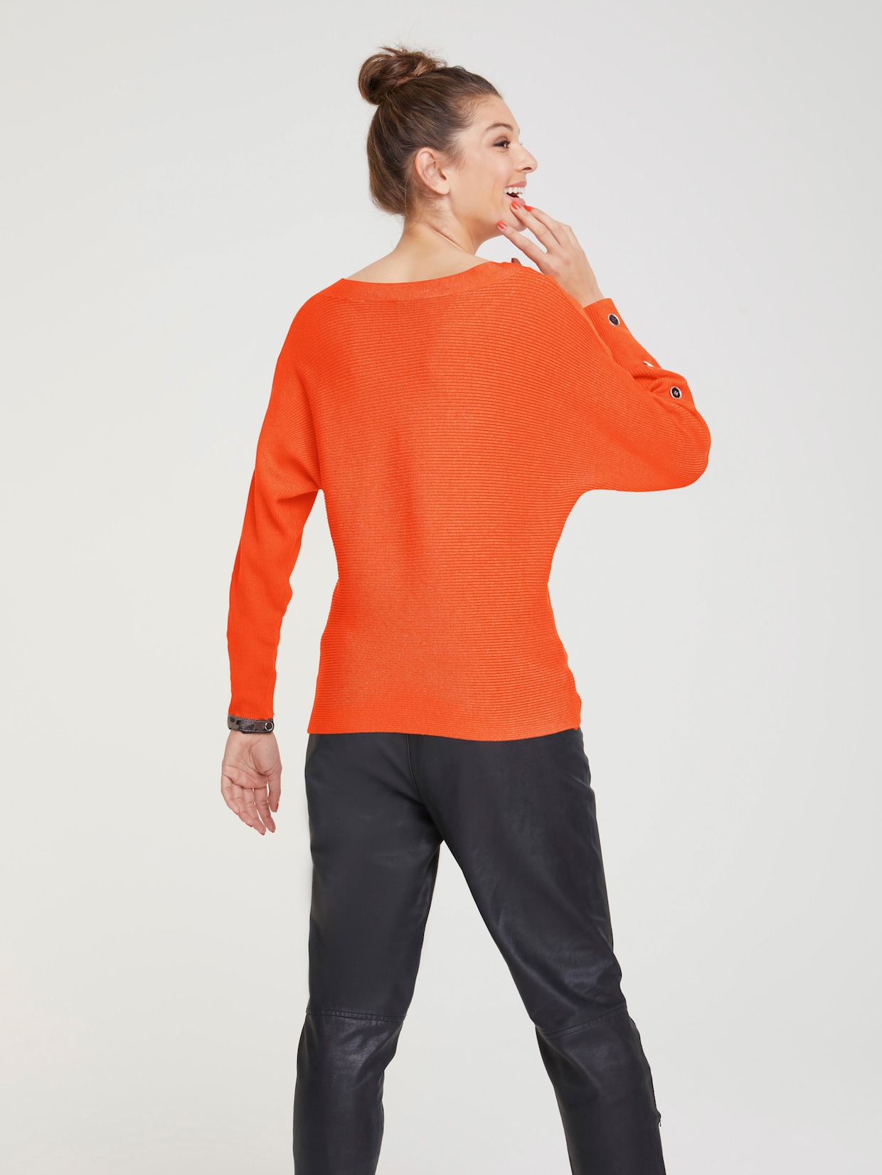 heine Pullover met ronde hals - vermiljoen