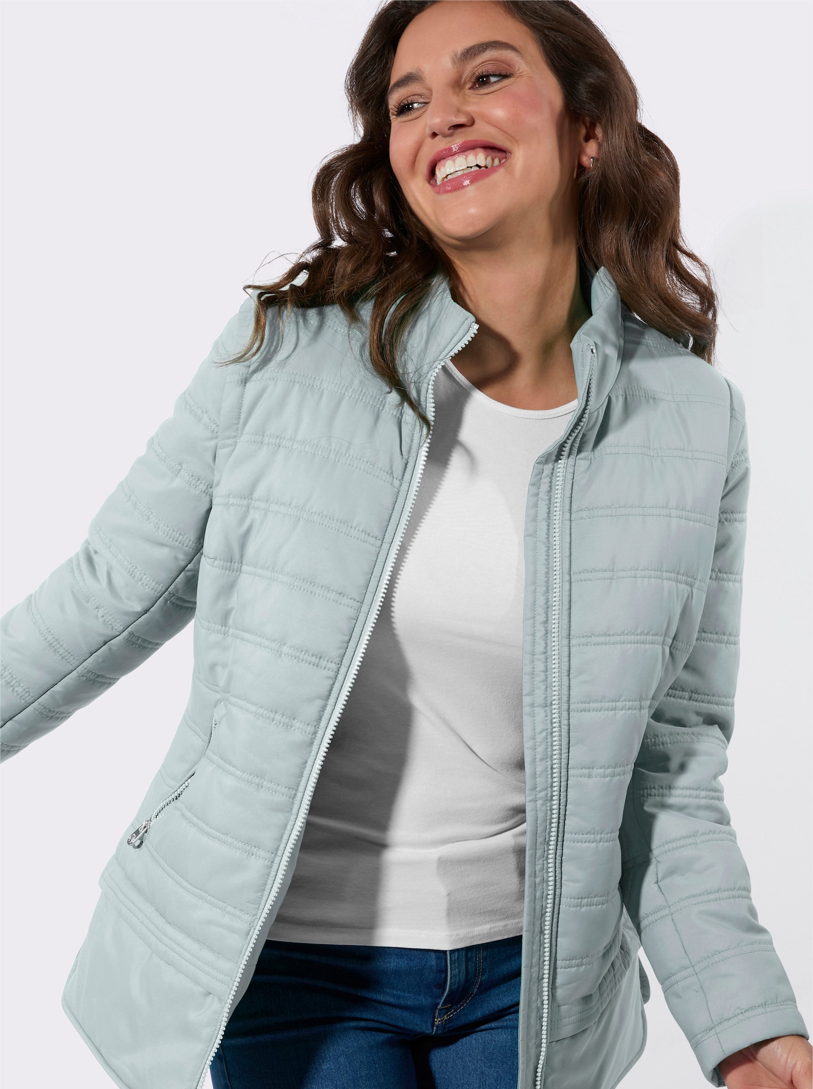 Steppjacke mit abzippbaren Ärmeln - kalkmint