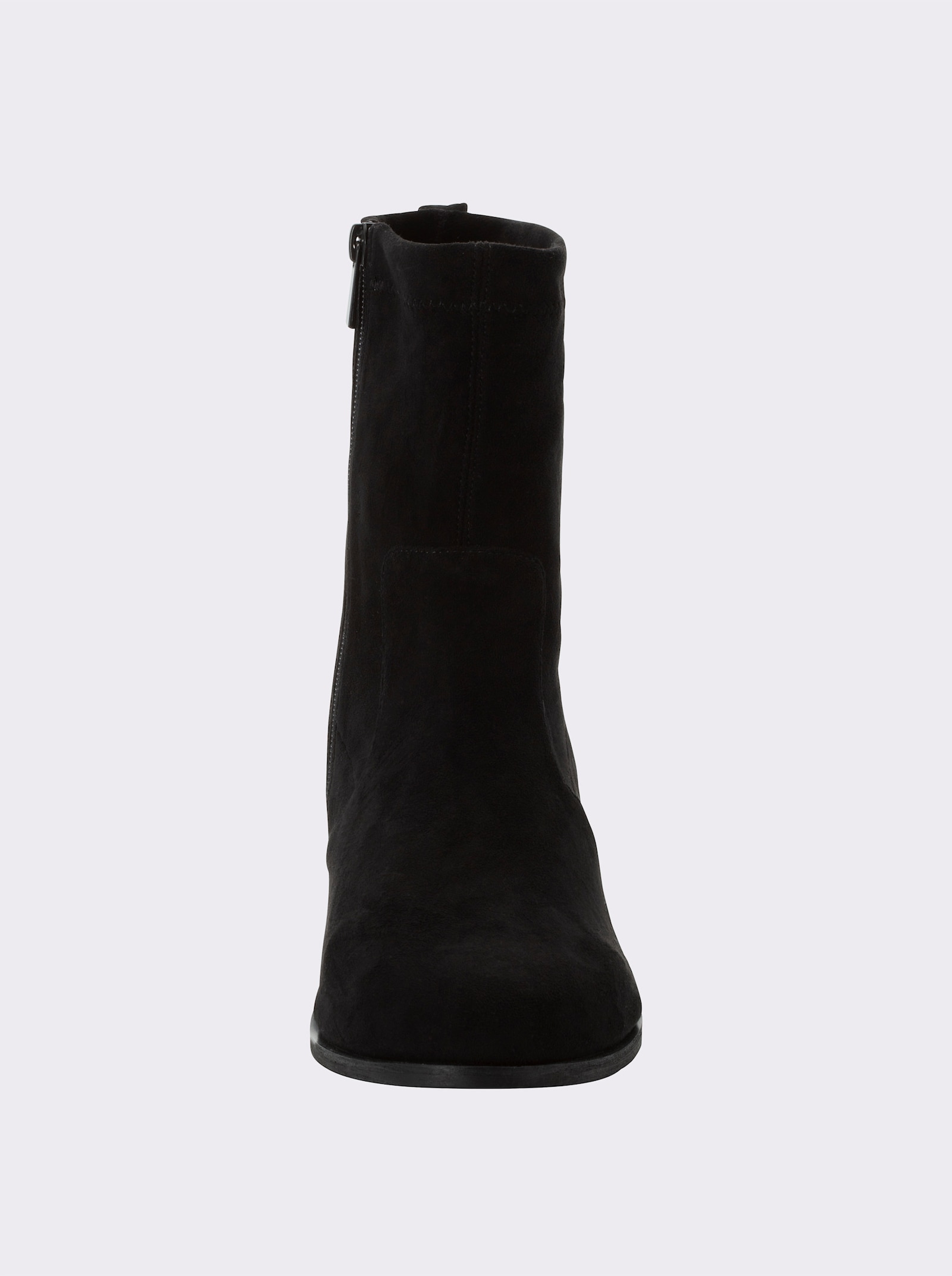 sheego Stiefelette in Wildleder-Optik - schwarz