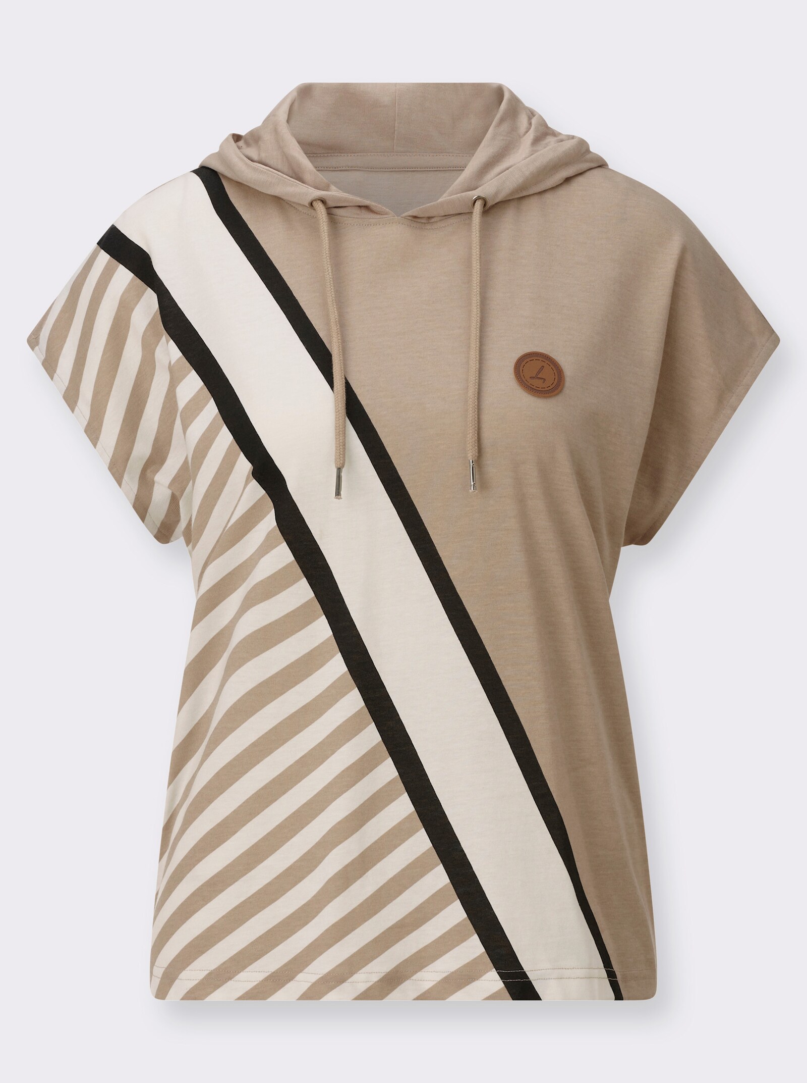 Kapuzenshirt mit Druckmuster vorne - sesam-ecru-bedruckt