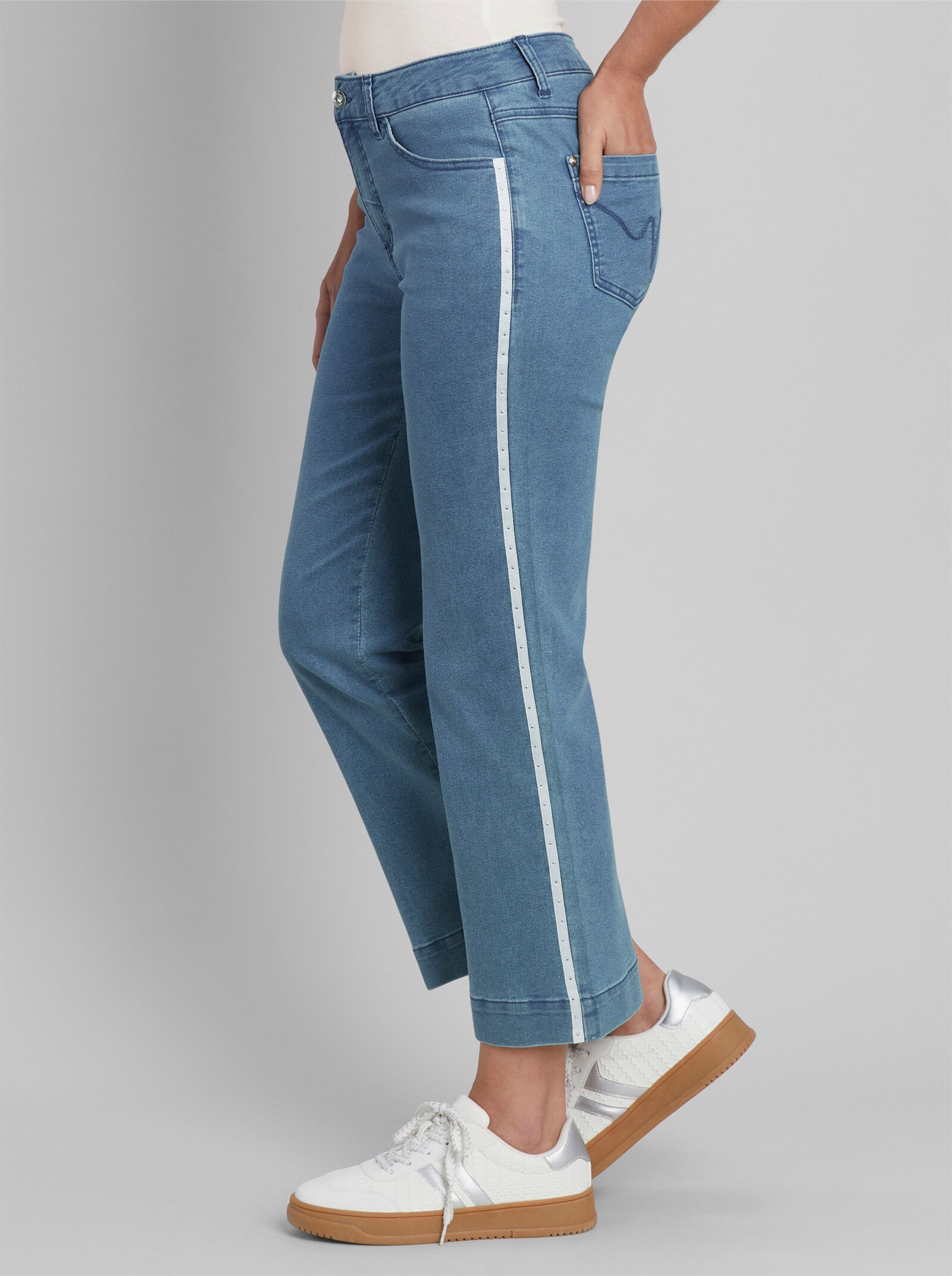heine Jeans mit Galonstreifen - blue-bleached