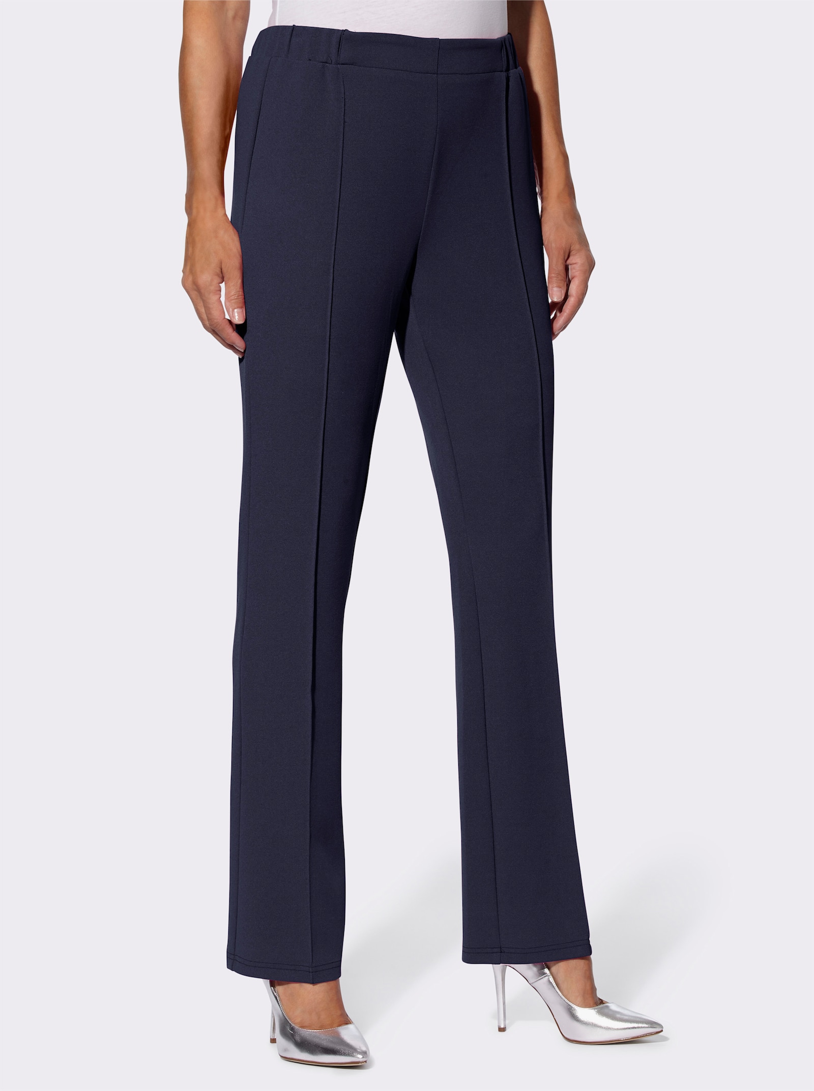 Schlupfhose mit abgesteppter Bügelfalte - marine