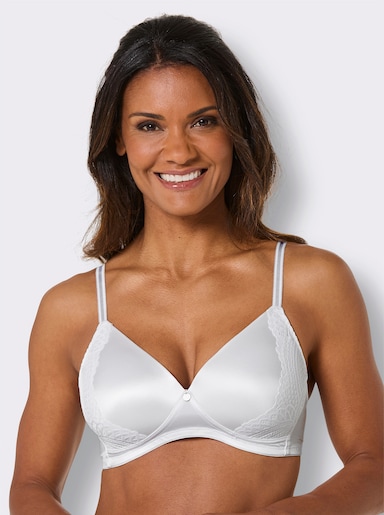 wäschepur Schalen-BH ohne Bügel mit Zier-Element - weiß