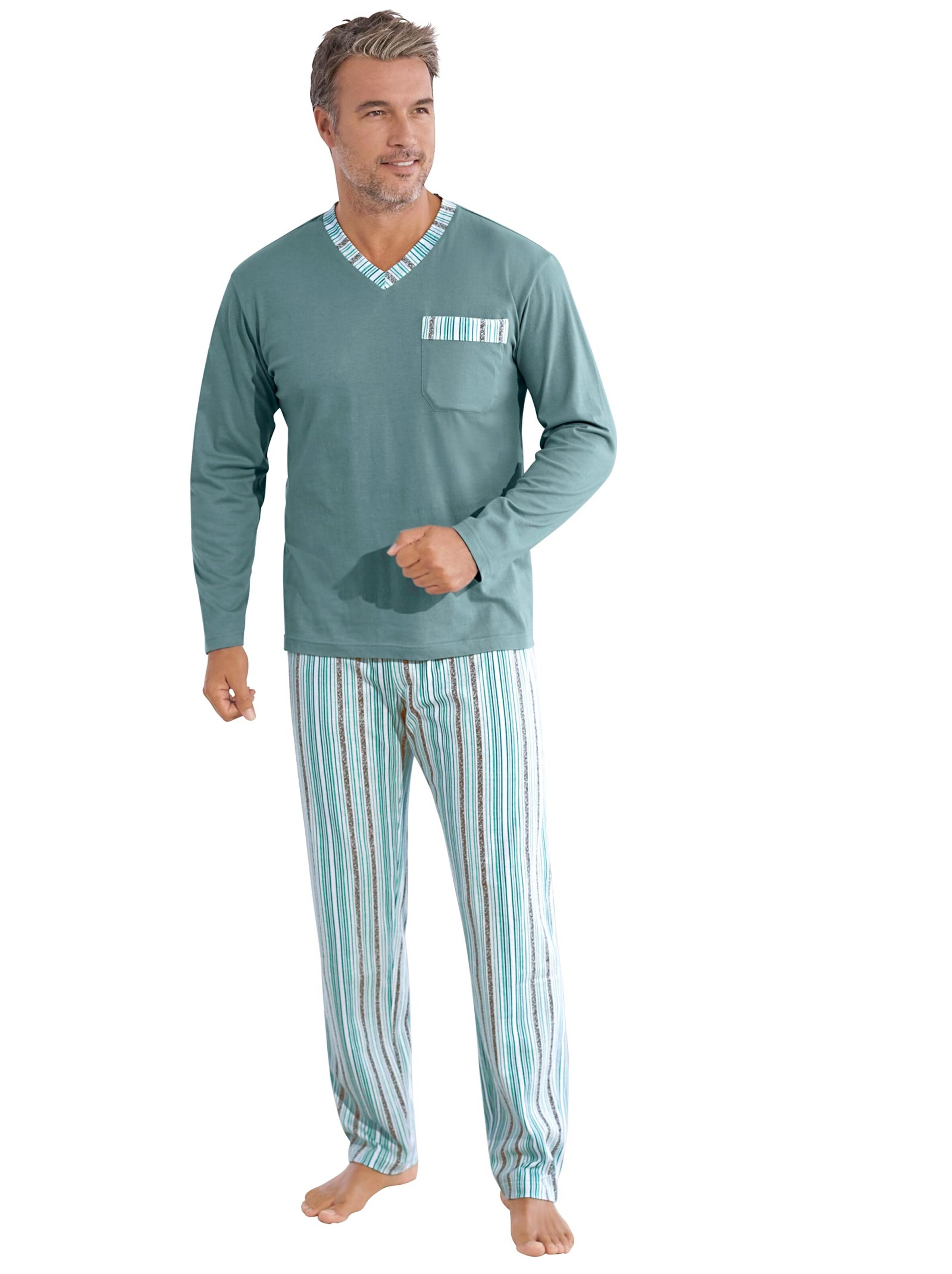 KINGsCLUB Schlafanzüge - jade + jade-gestreift