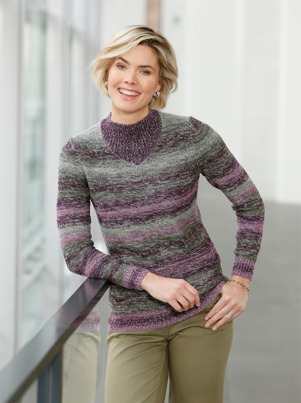 Pullover - feige-eucalyptus-meliert