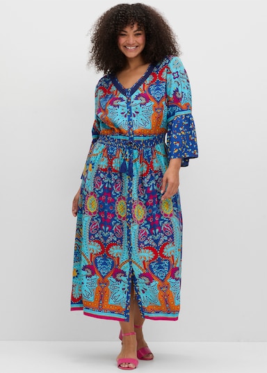 sheego by Joe Browns Maxikleid - blau gemustert