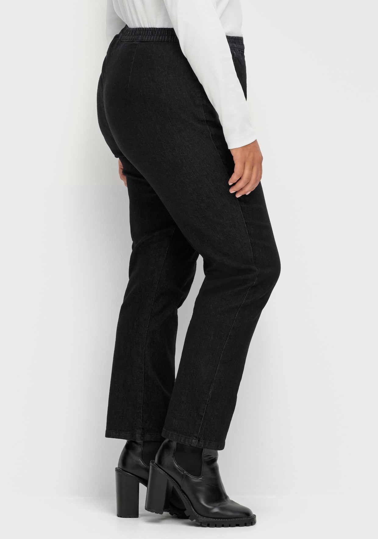 Schlupfjeans - black-denim