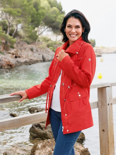 Übergangsjacke mit Umlegekragen - rot