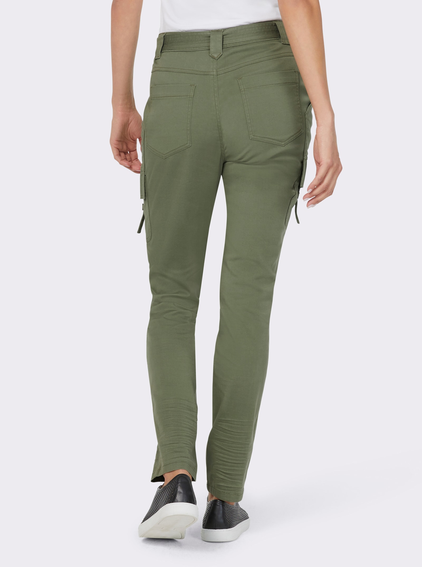 heine Cargohose mit Textilgürtel - khaki