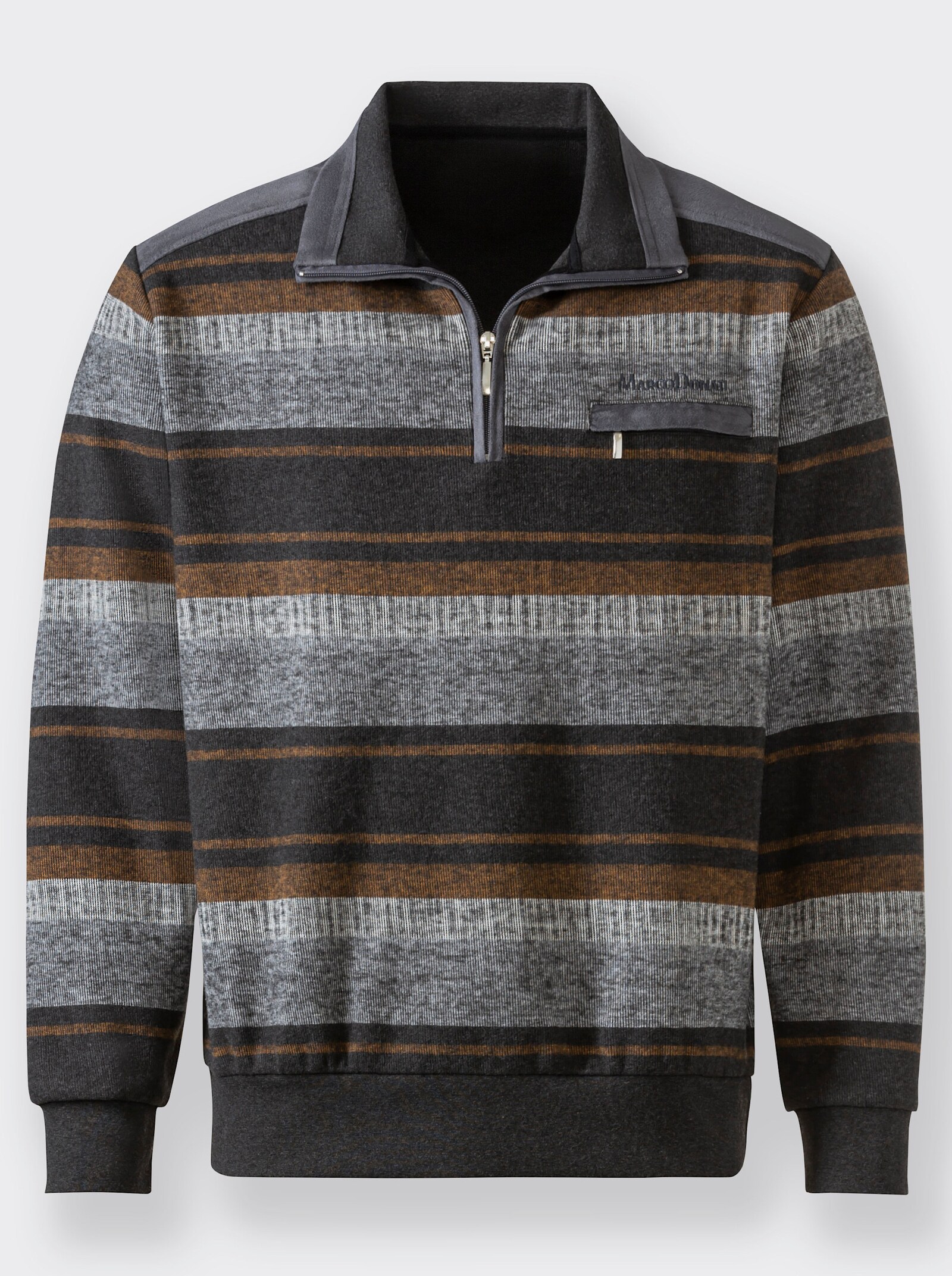 Marco Donati Sweatshirt - antraciet/camel gemêleerd