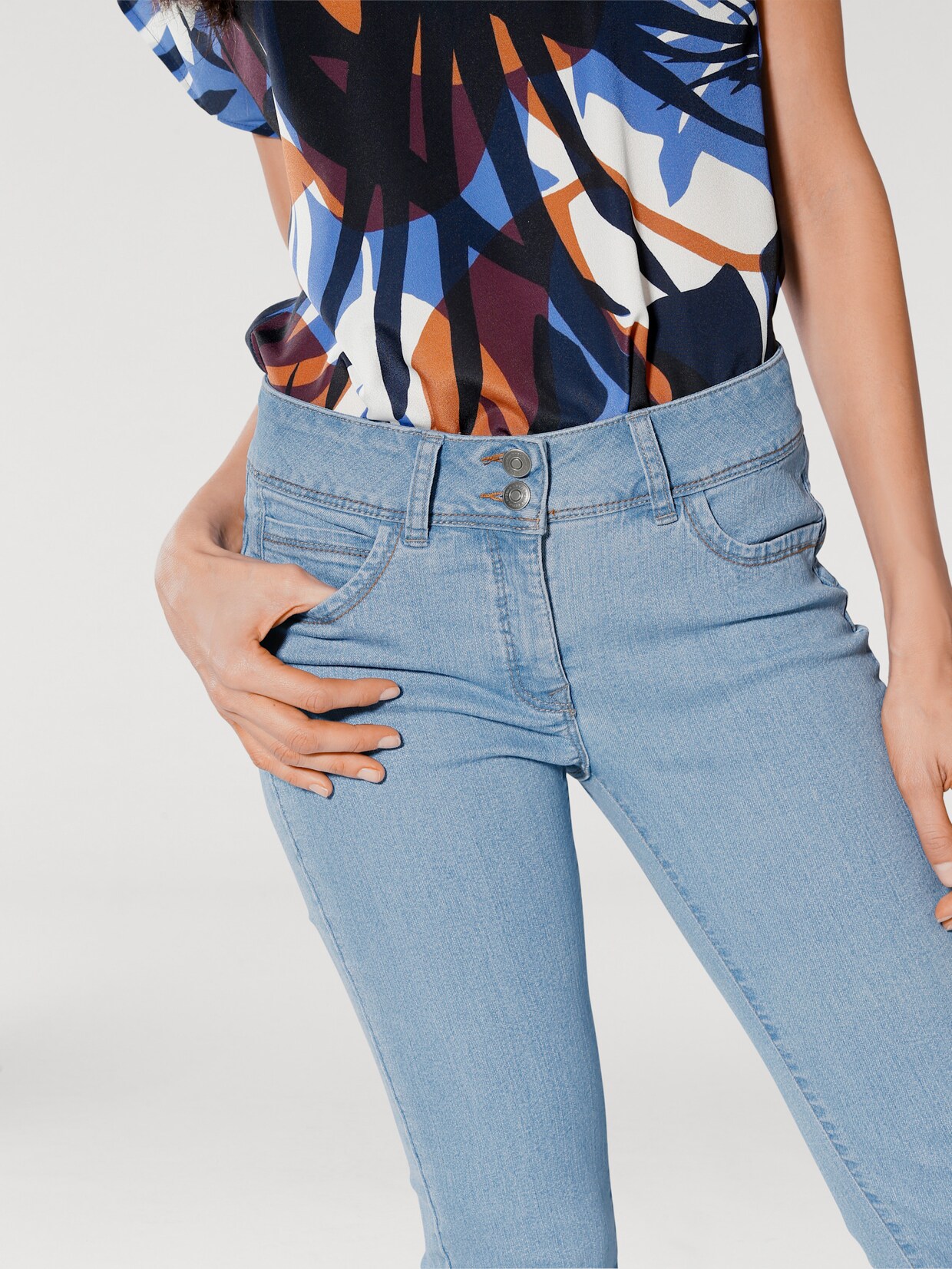 heine 'Buik weg'-jeans - bleached