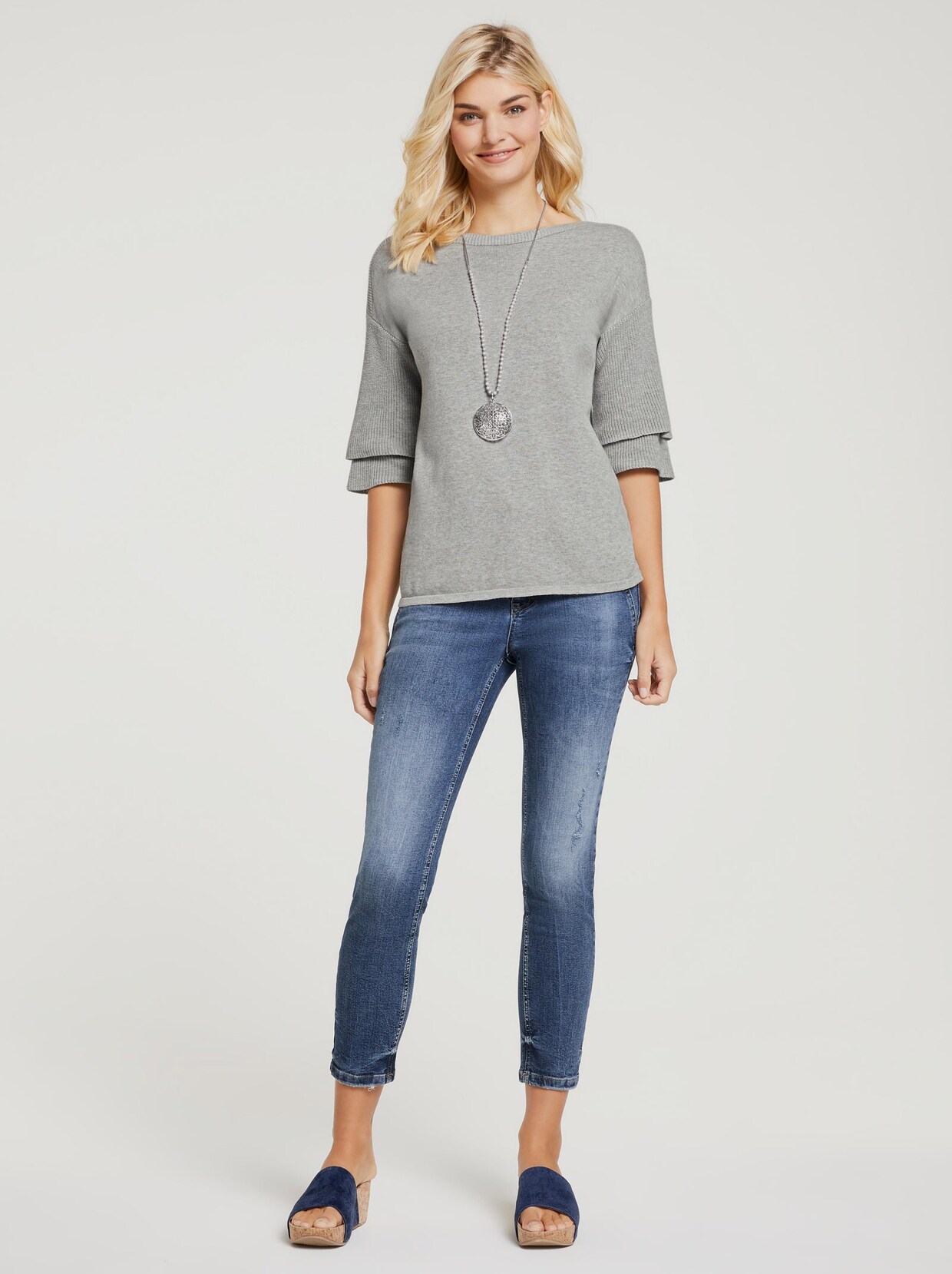 Linea Tesini Pullover - grau-melange