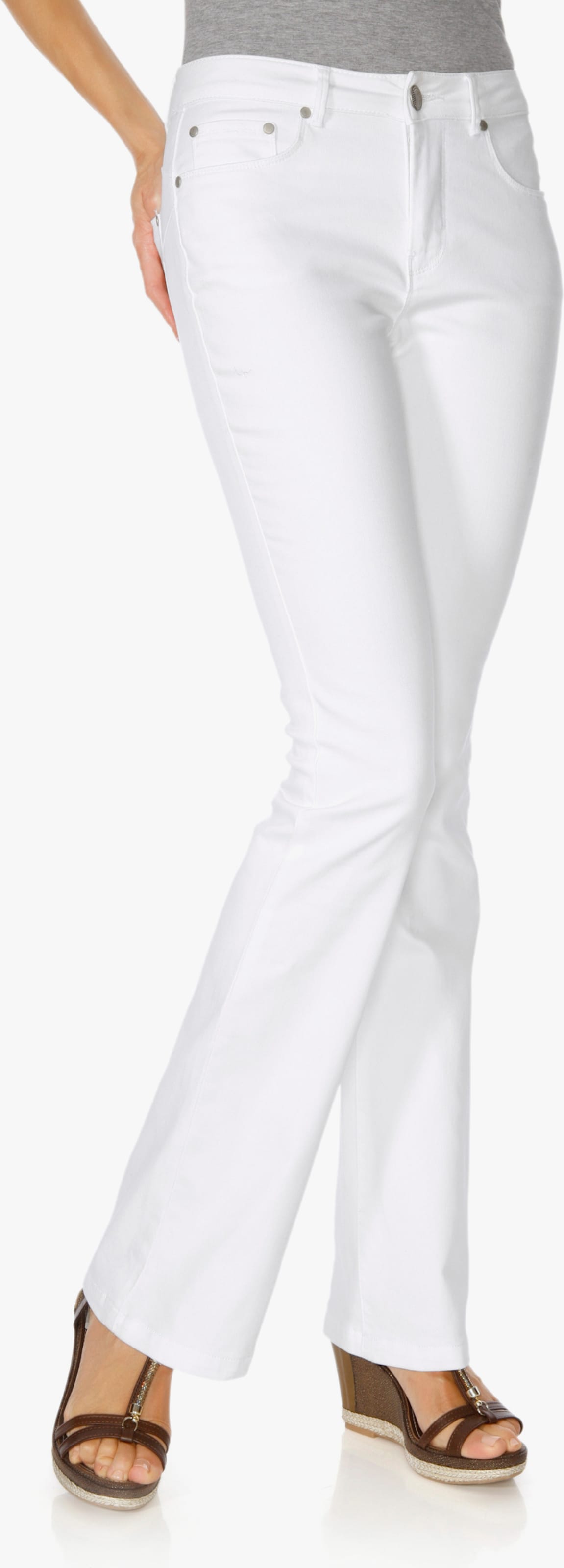 heine Bootcut-Jeans mit Bauchweg-Effekt - weiss