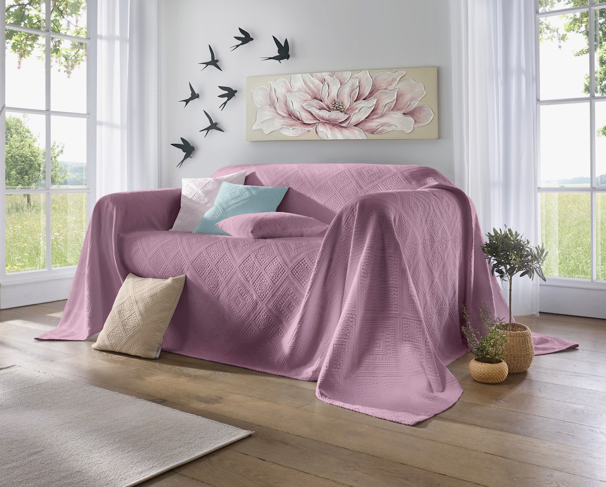 Pereira da Cunha Lot de 2 housses de coussin - mauve