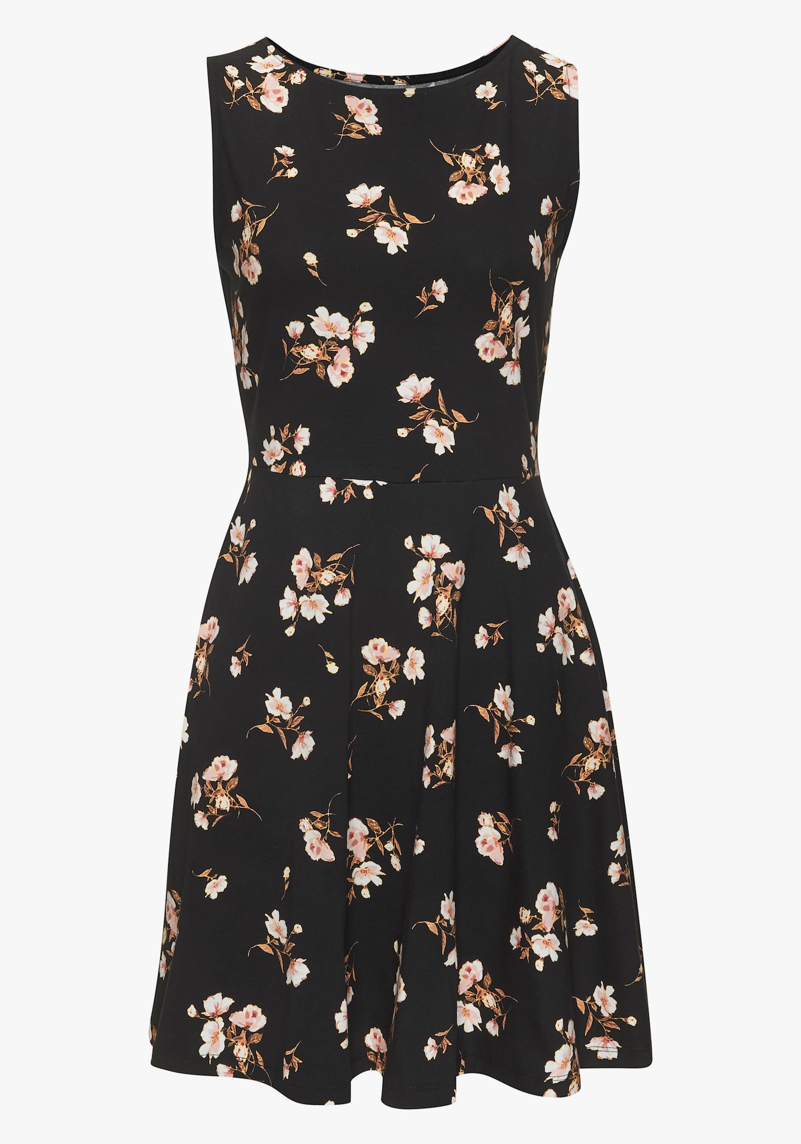 Vivance Strandkleid - schwarz-koralle bedruckt