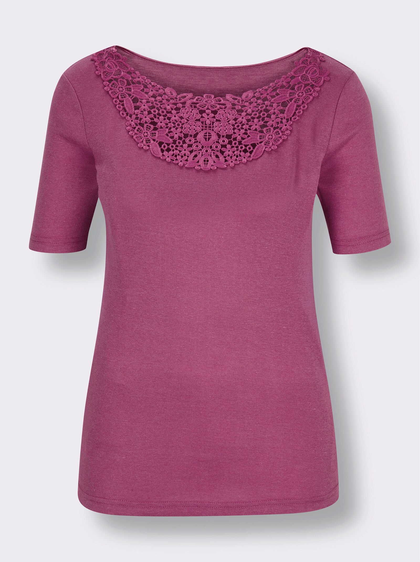 wäschepur Blazershirt mit Blütenspitze - erika