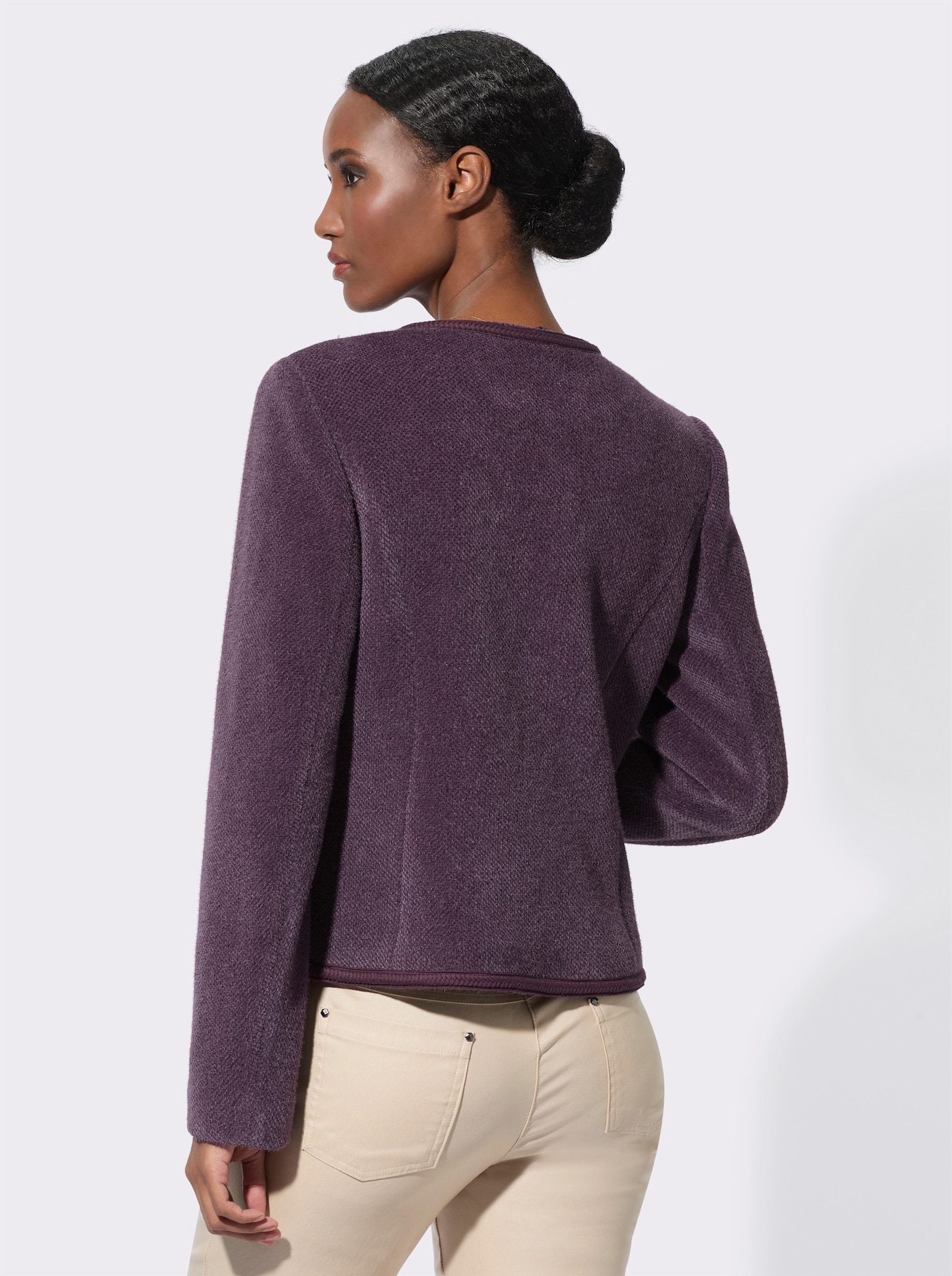 Blazer mit hochwertigem Woll-Anteil - aubergine
