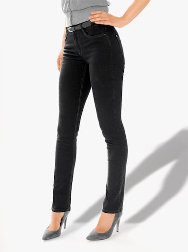 Ascari Stretch-Jeans in Röhren-Form - schwarz