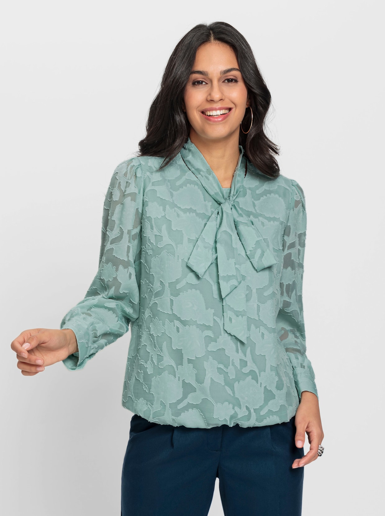 Strikblouse - kalkmint