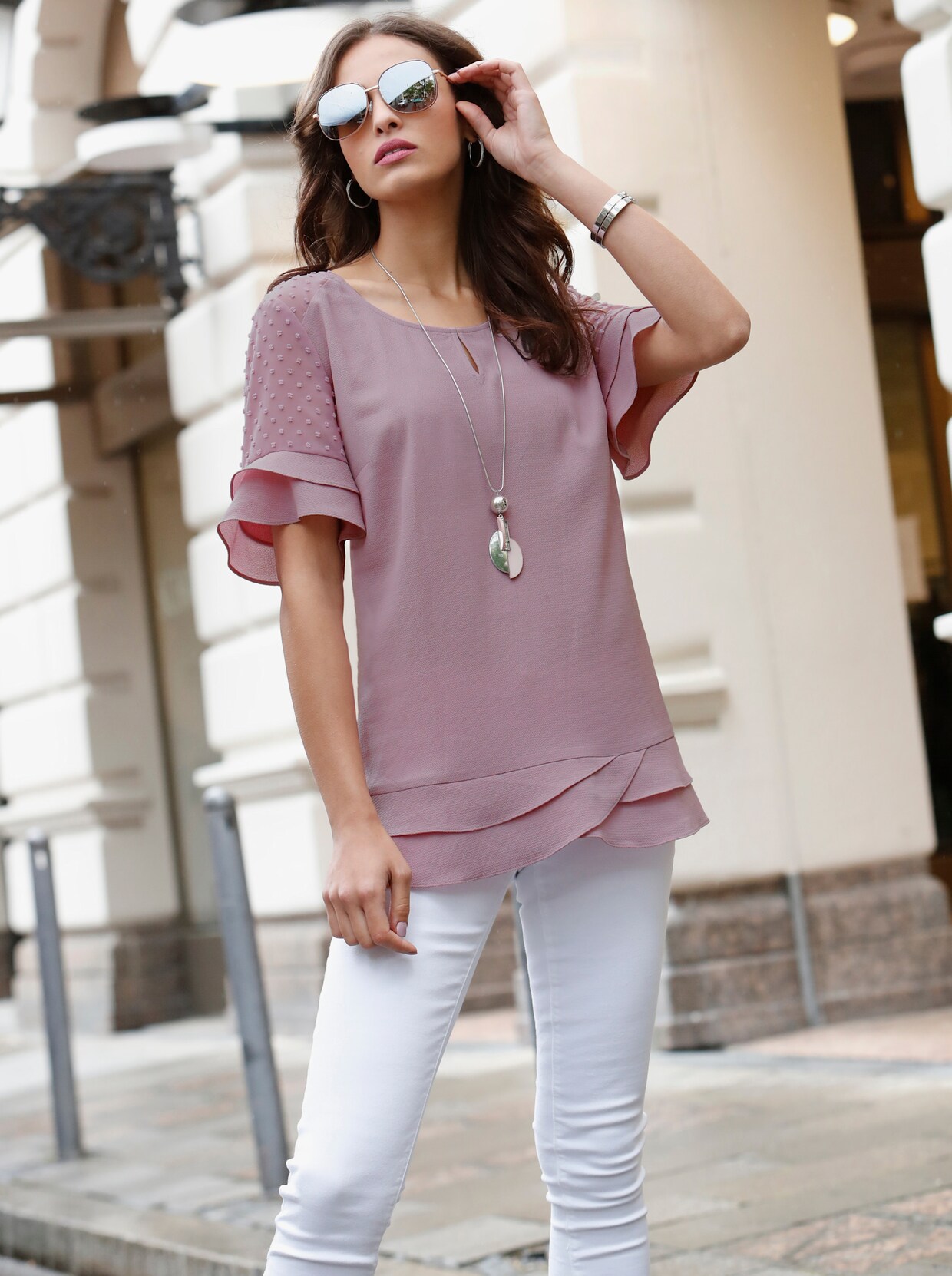 Chiffonbluse - mauve