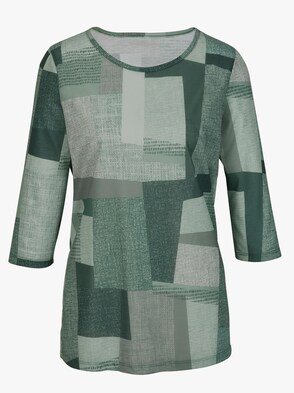 Longshirt - grün-gemustert