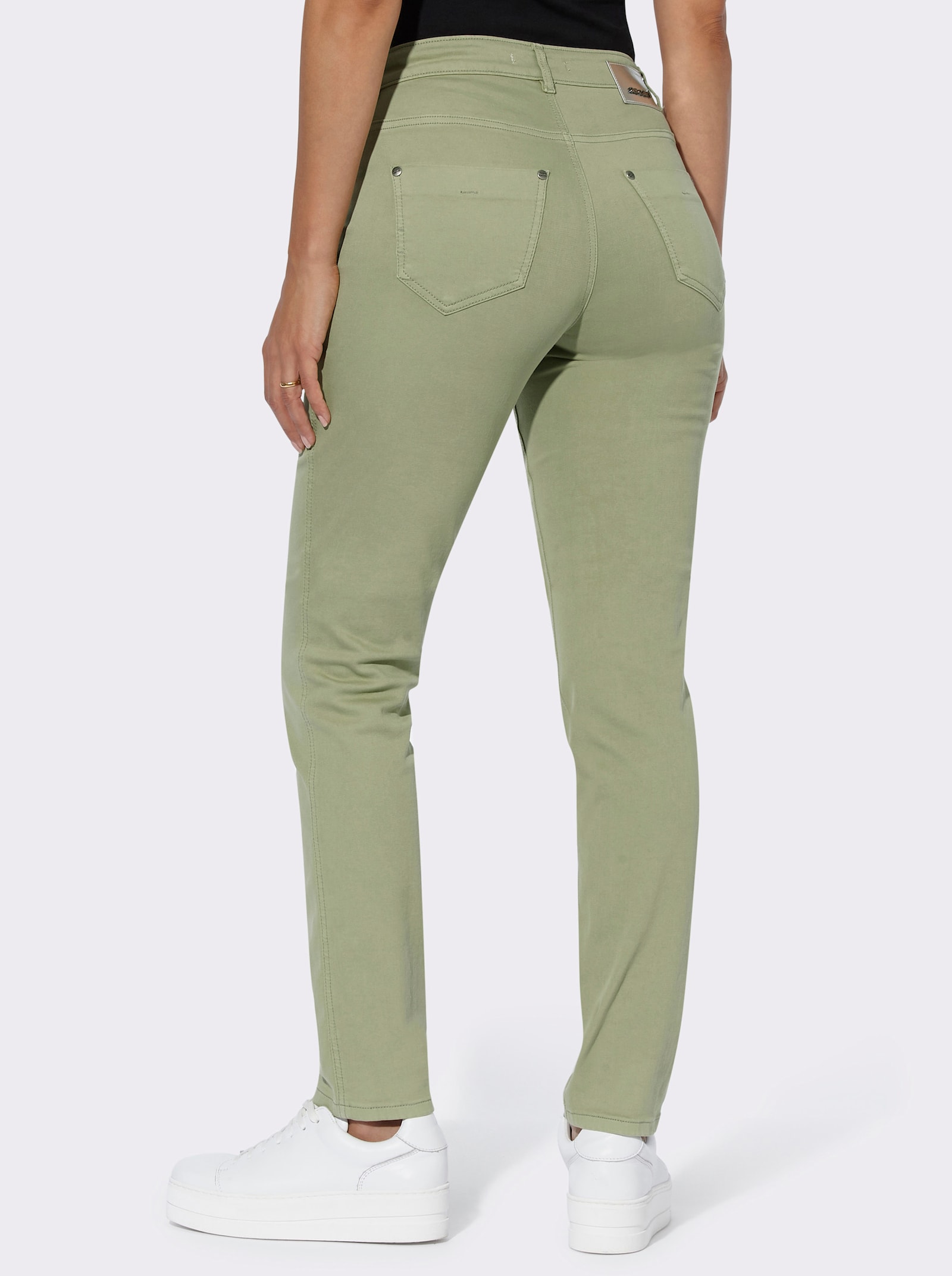 Ascari Stretch-Jeans in Röhren-Form - schilf