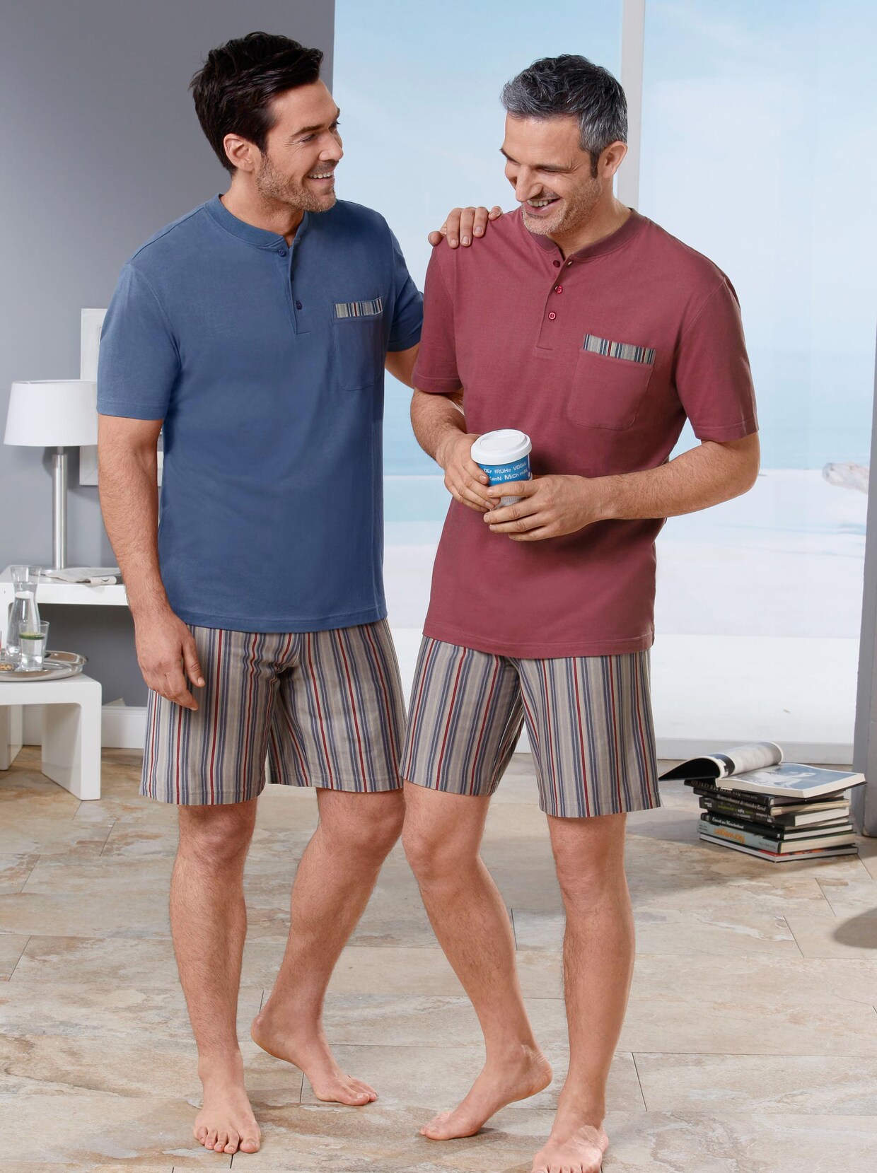 KINGsCLUB Shortys - blau + weinrot