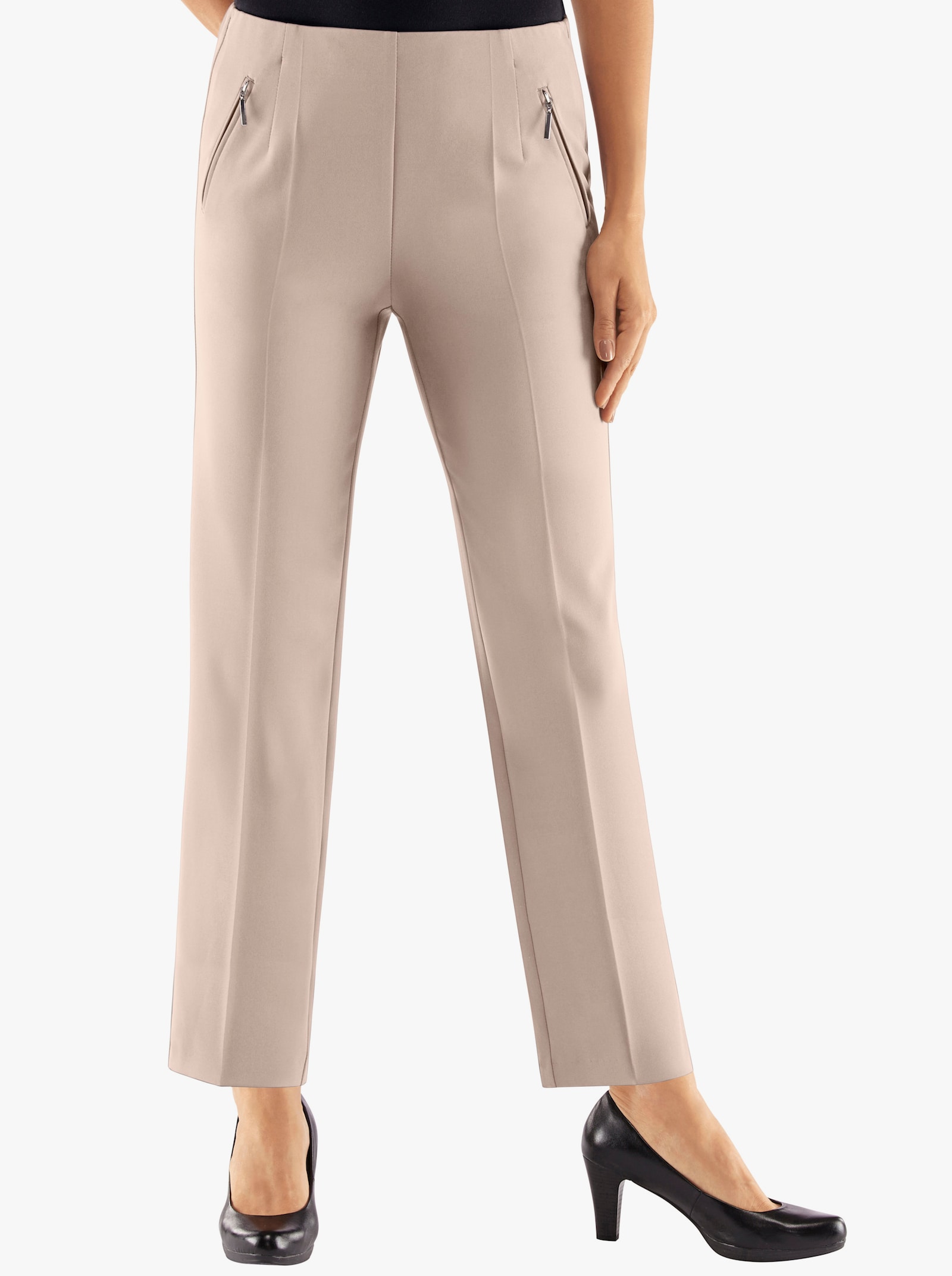 Adelina by Scheiter Schlupfhose mit Bügelfalten - beige