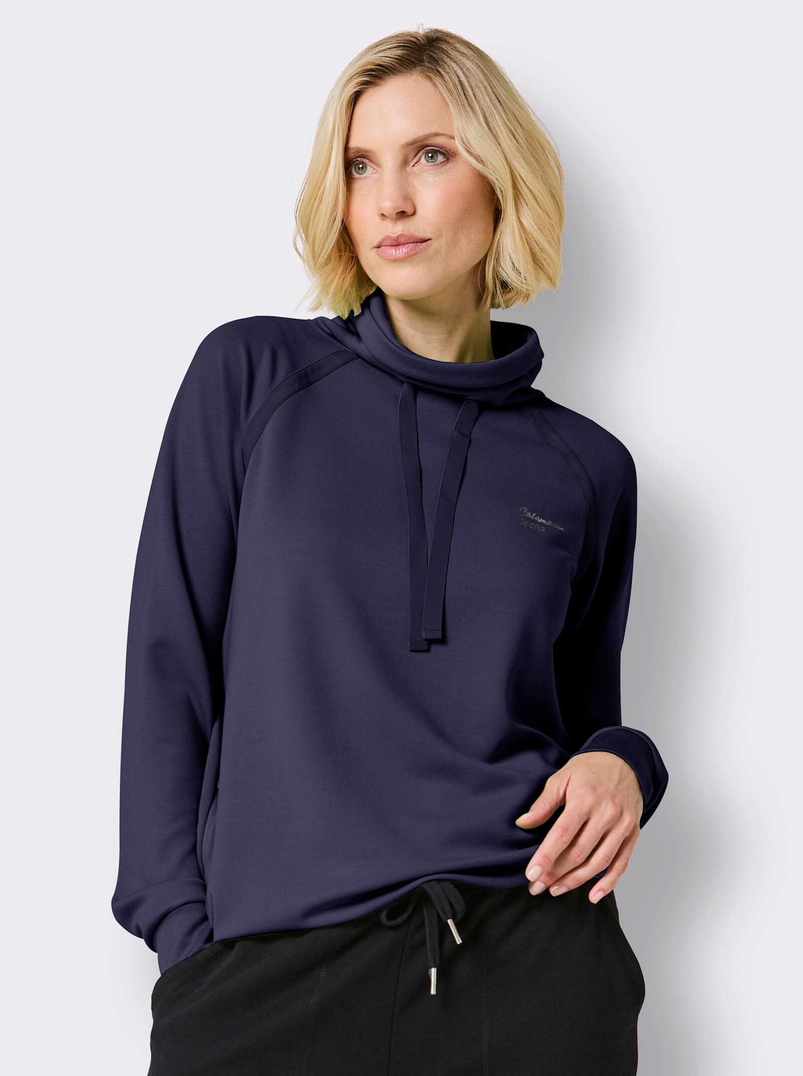 Catamaran Sports Sweatshirt mit Reißverschluss-Nahttasche - marine