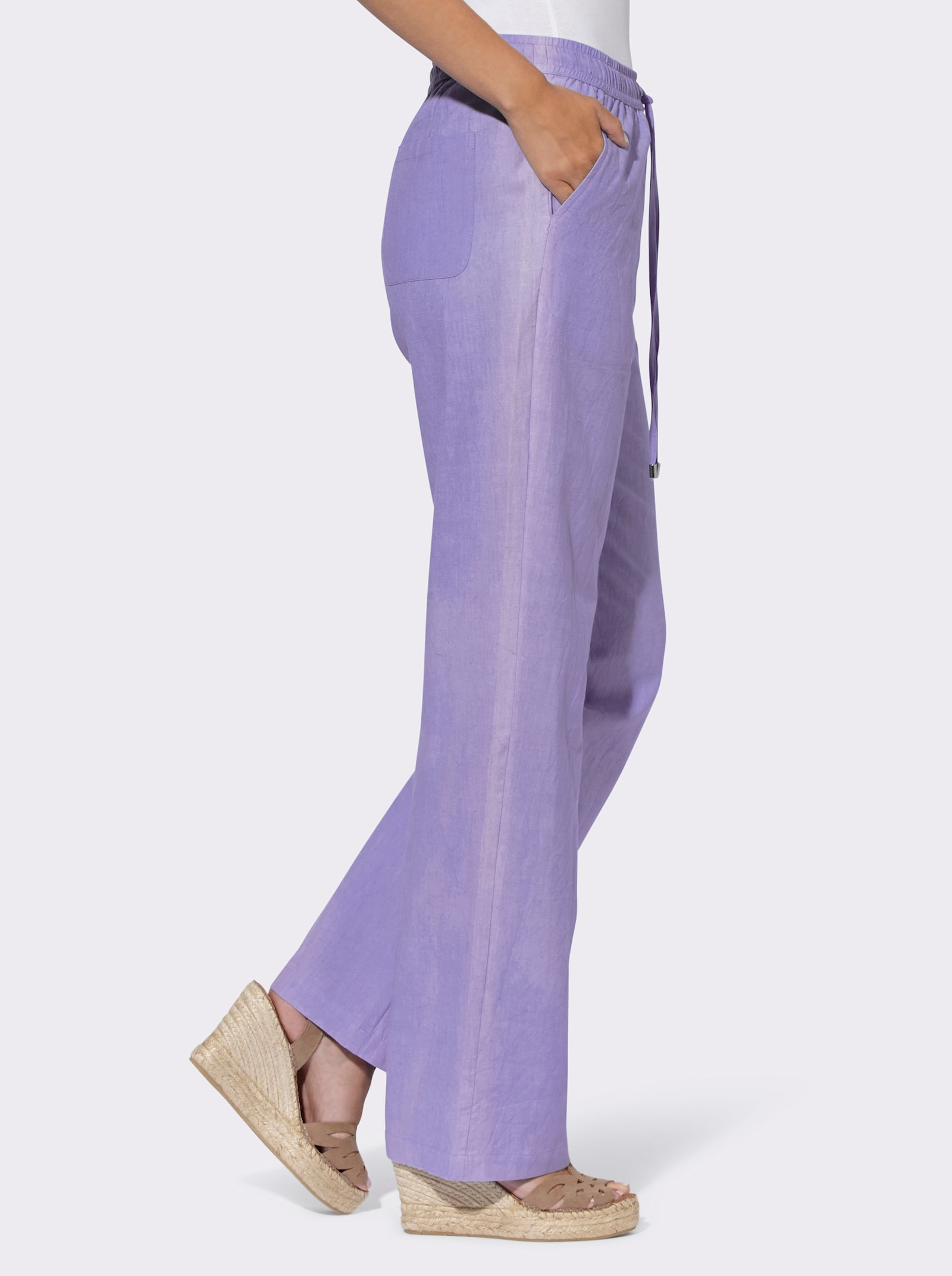 heine Leinenhose mit Dehnbund - lavendel