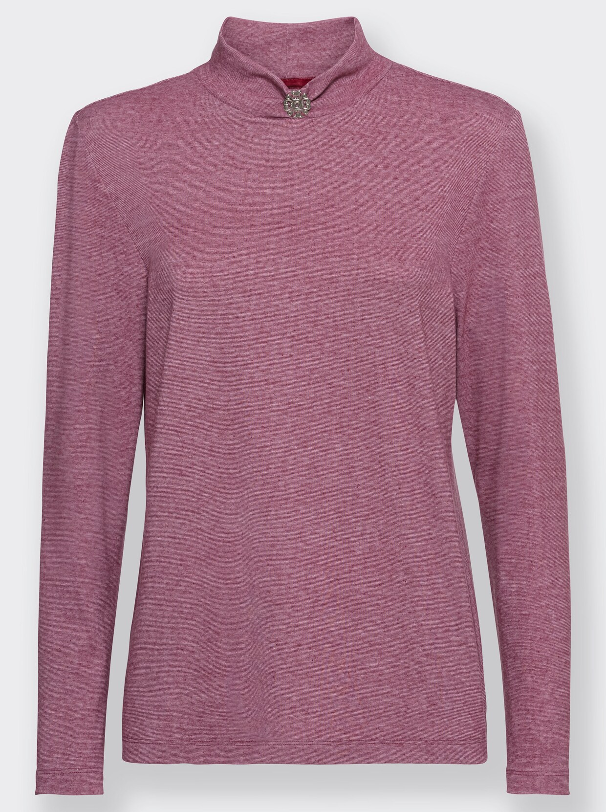Langarmshirt - bordeaux-meliert