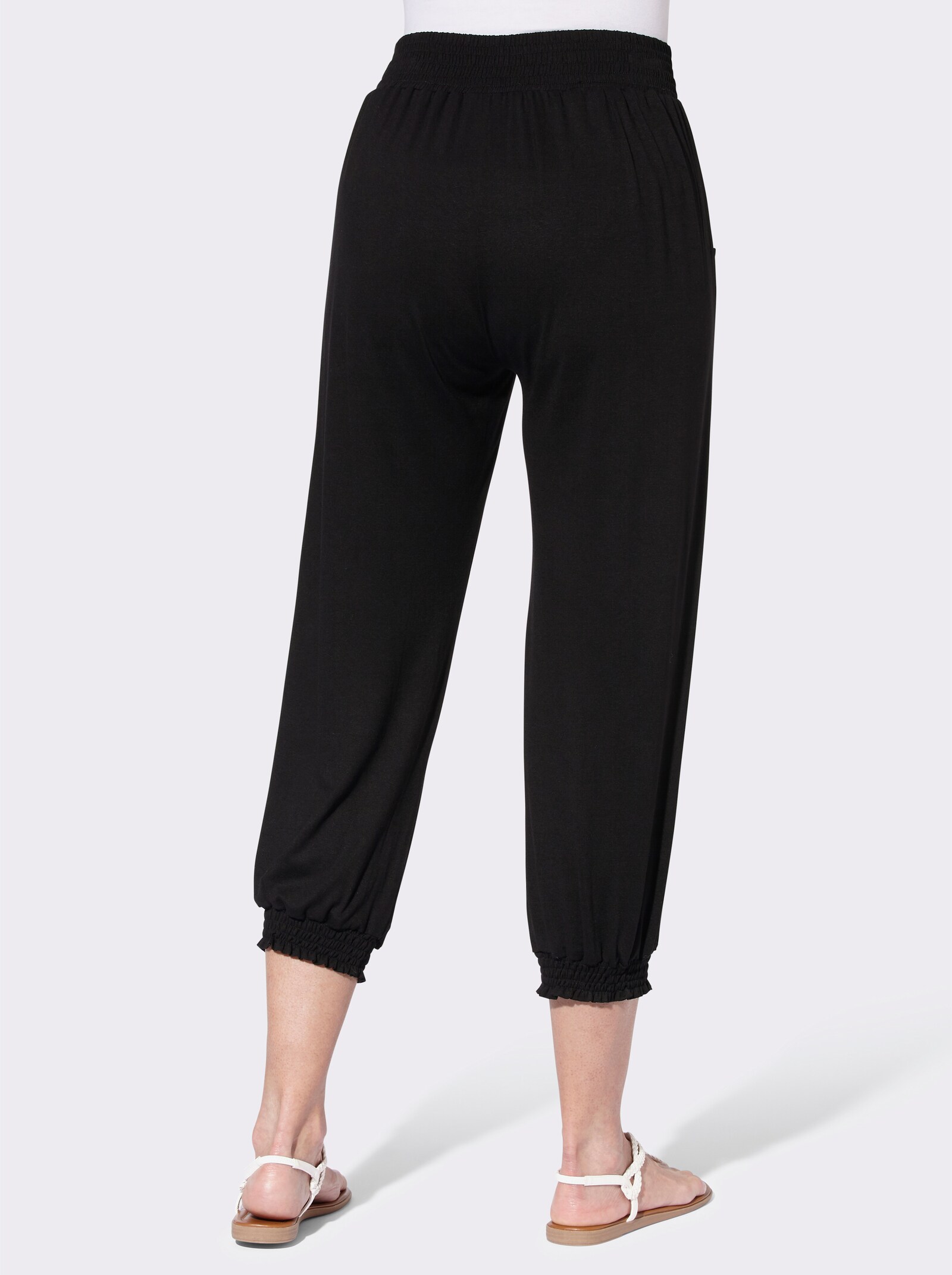 3/4-Hose mit Gummibündchen - schwarz