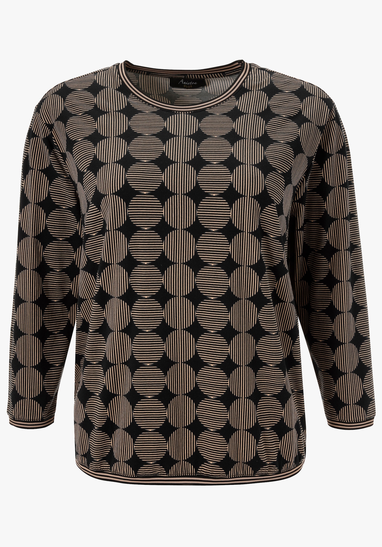 Aniston PLUS Sweatshirt - beige-schwarz