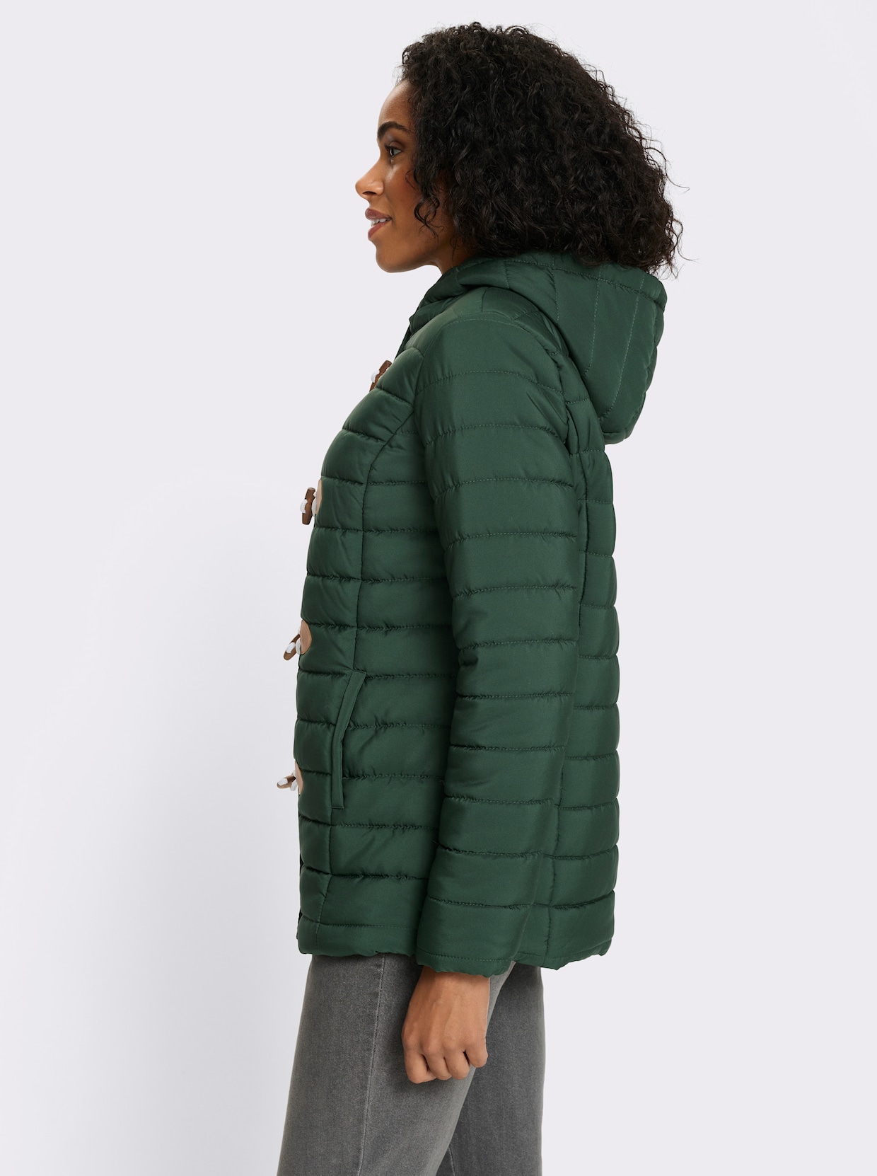 Steppjacke mit Knebelknöpfen - moos