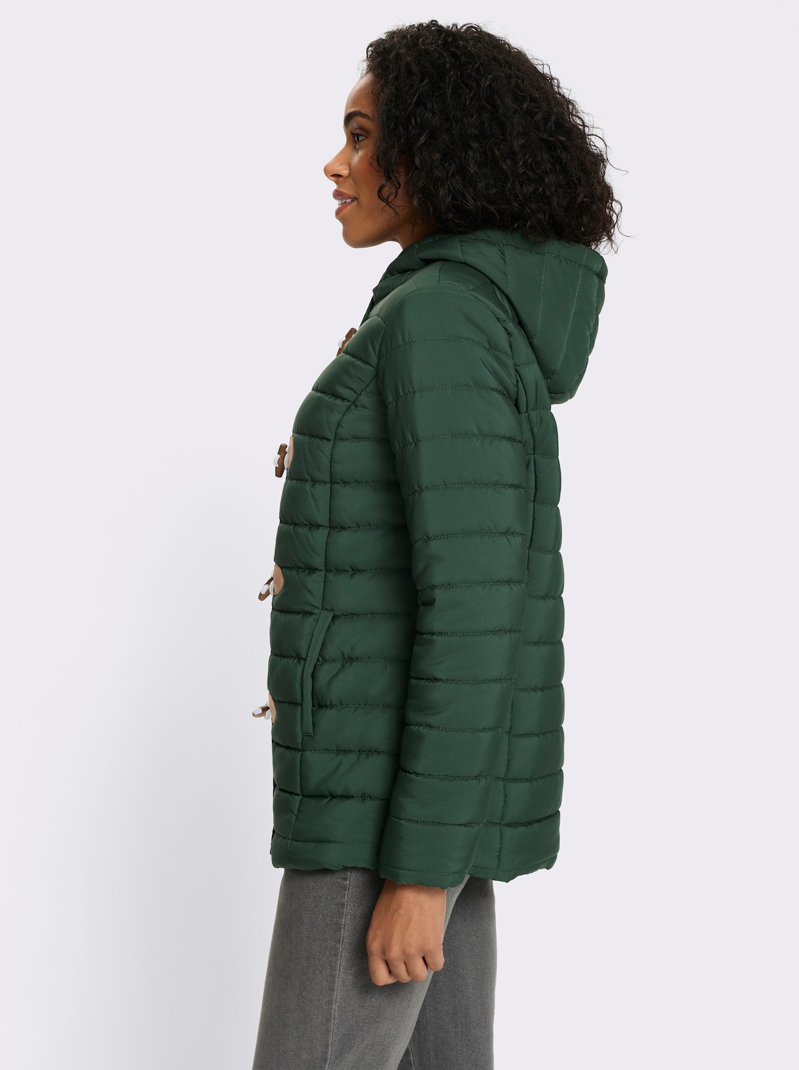 Steppjacke mit Knebelknöpfen - moos