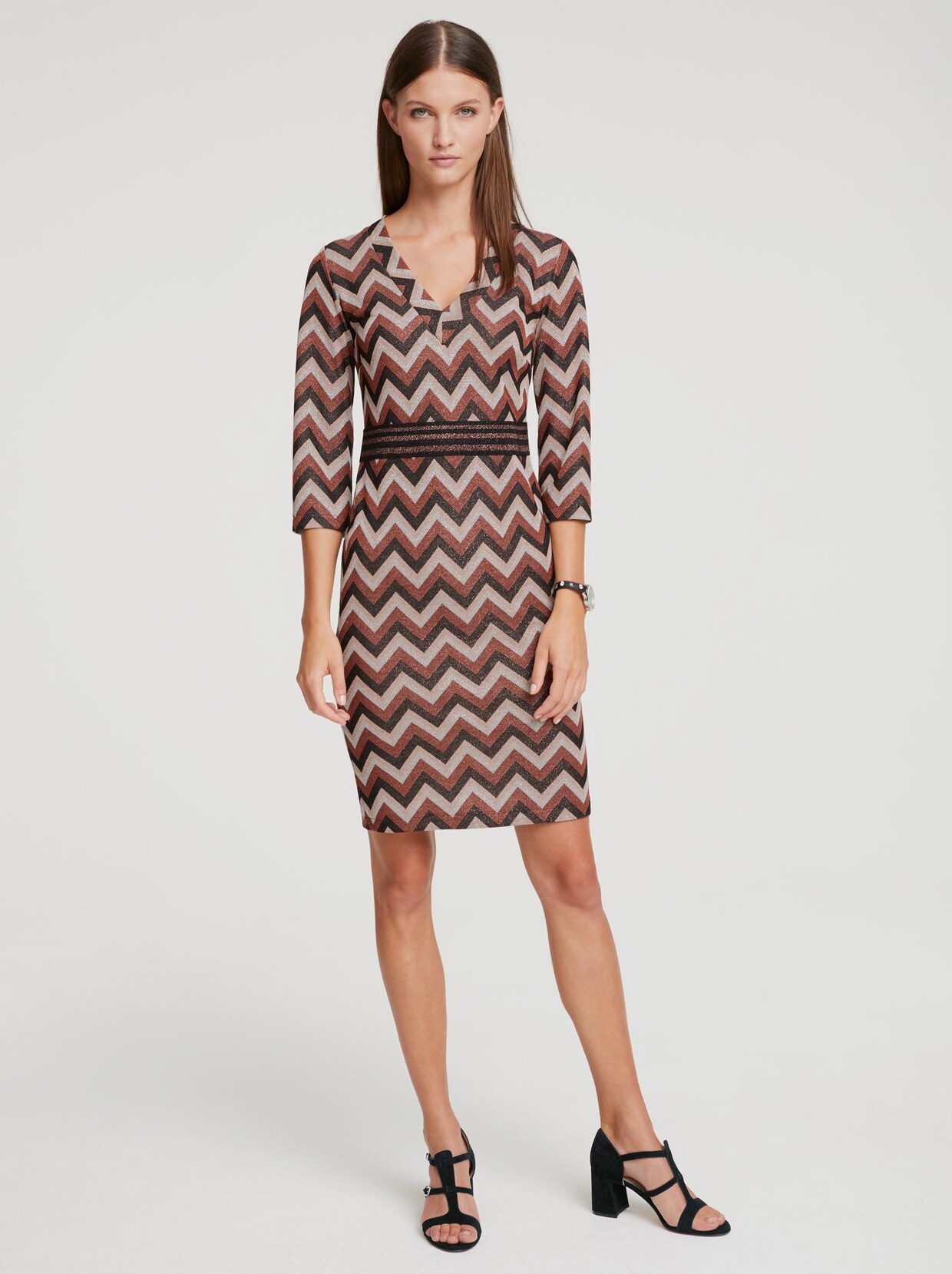 Rick Cardona Kleid - rotbraun-creme