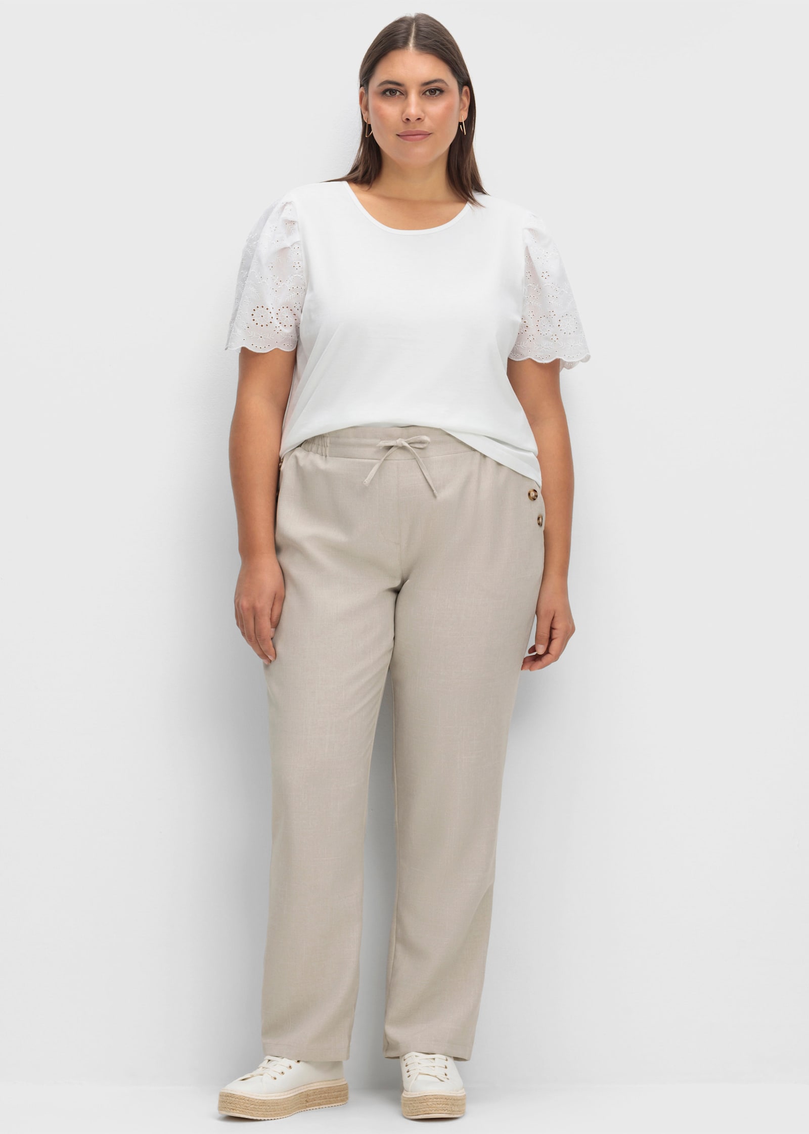 Hose in Leinen-Optik - beige