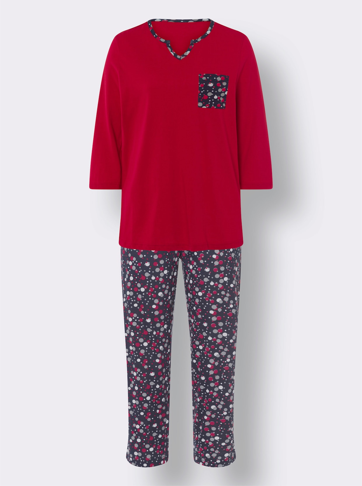 Pyjama - rood/marine geprint