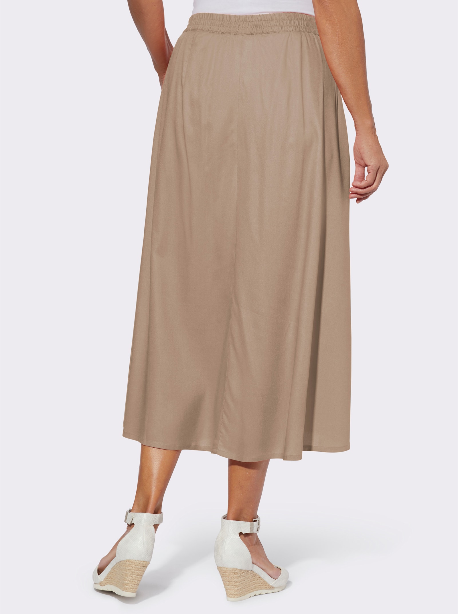 A-Linien-Rock aus reiner Viskose - sesam