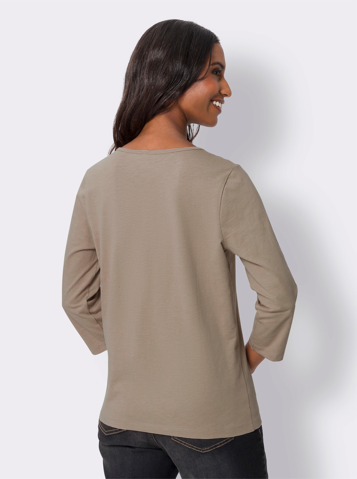 heine Shirt met 3/4-mouw - sesam