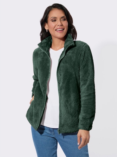 Fleecejacke in Teddy-Optik - moos