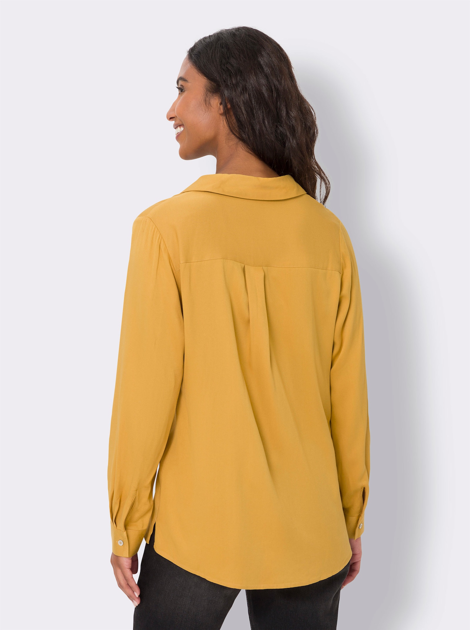 heine Blouse met lange mouwen en borstzakken - oker