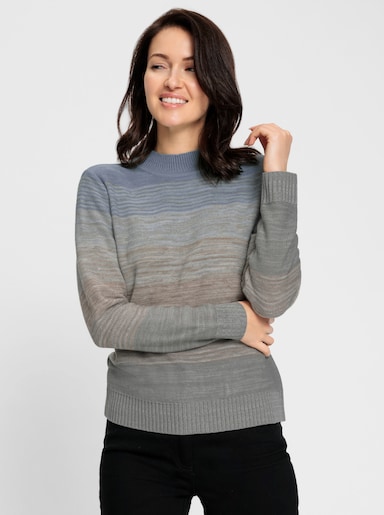 Pullover - lichtblauw gedessineerd