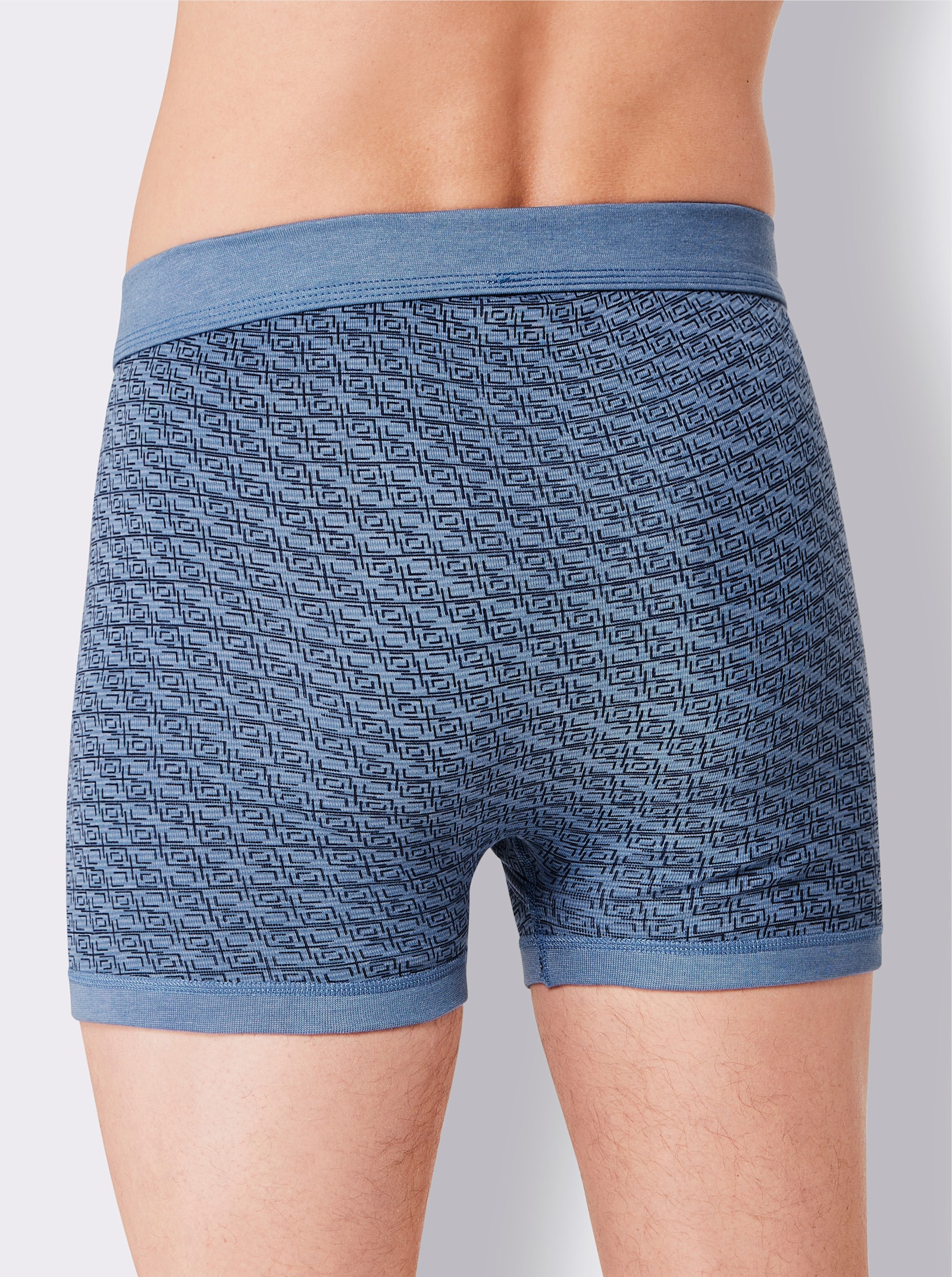 wäschepur men Boxerky - světlemodrá-potisk
