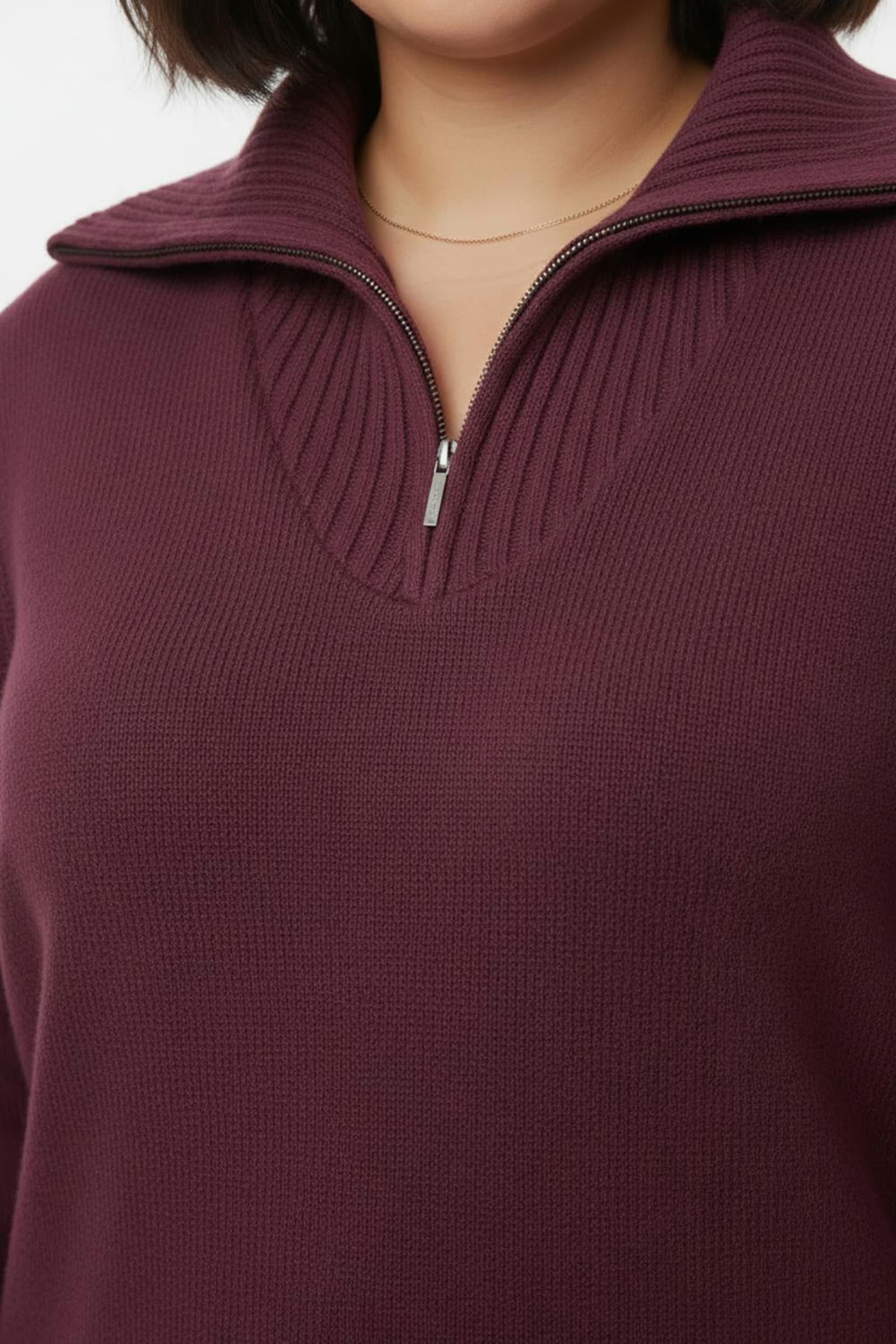 Troyer mit breiten Rippabschlüssen - fuchsia