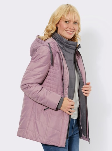 Steppjacke - mauve-anthrazit