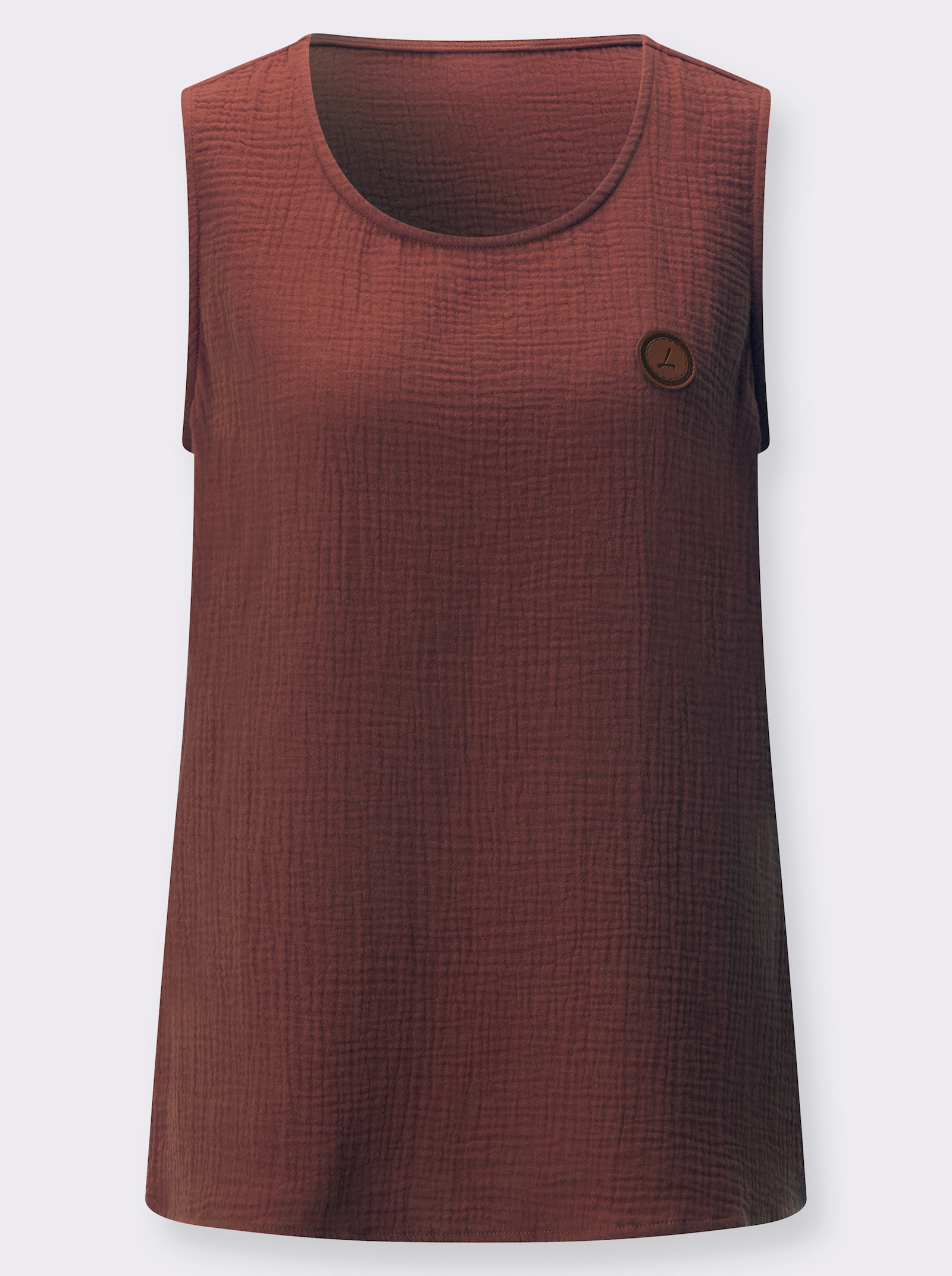 Blusentop aus luftiger Baumwolle - rotbraun