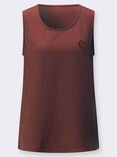 Blusentop aus luftiger Baumwolle - rotbraun
