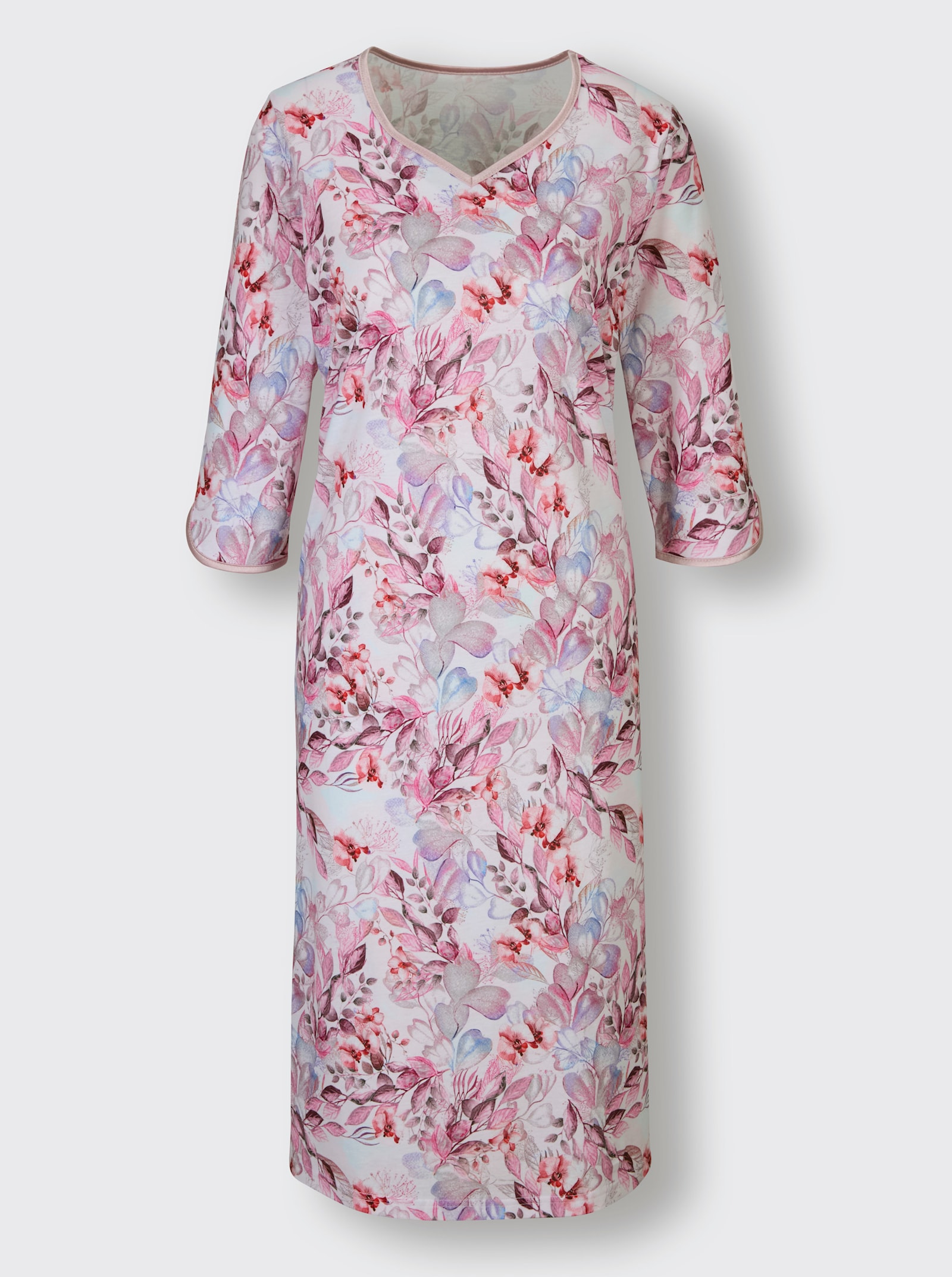 wäschepur Nachthemd - ecru-mauve-bedruckt